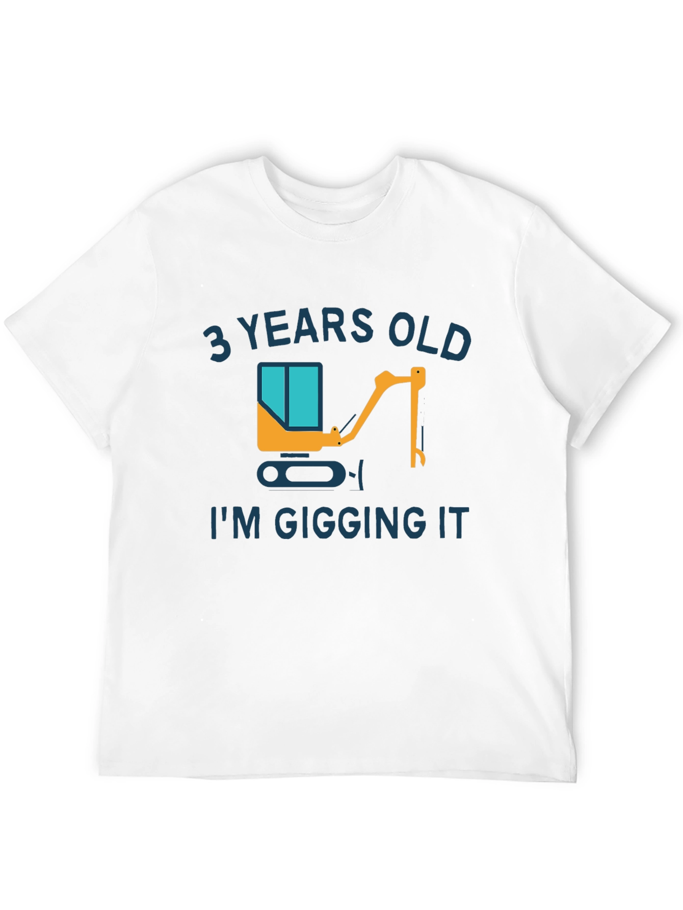 3 Years Old Excavator Graphic T-Shirt