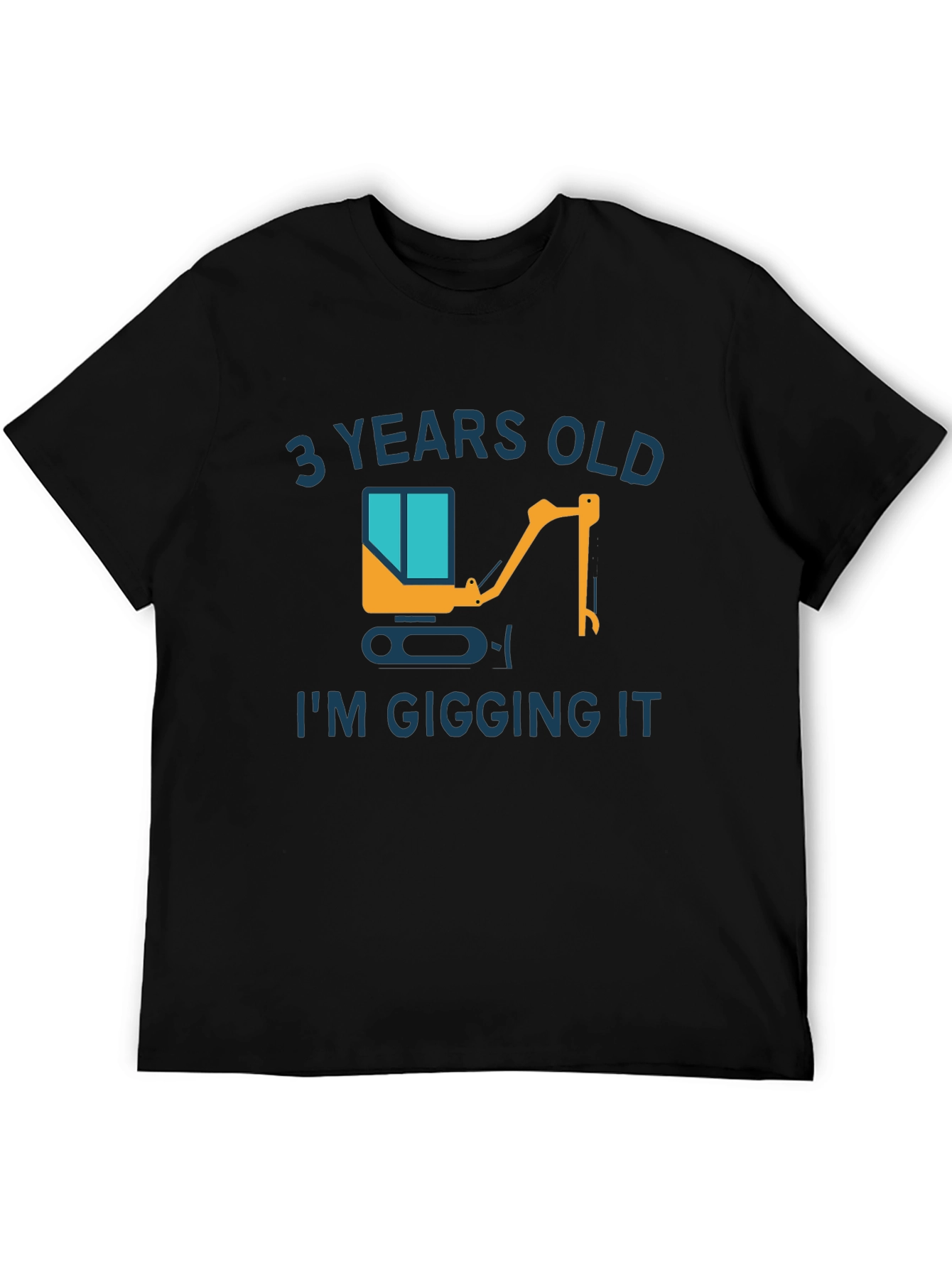 3 Years Old Excavator Graphic T-Shirt