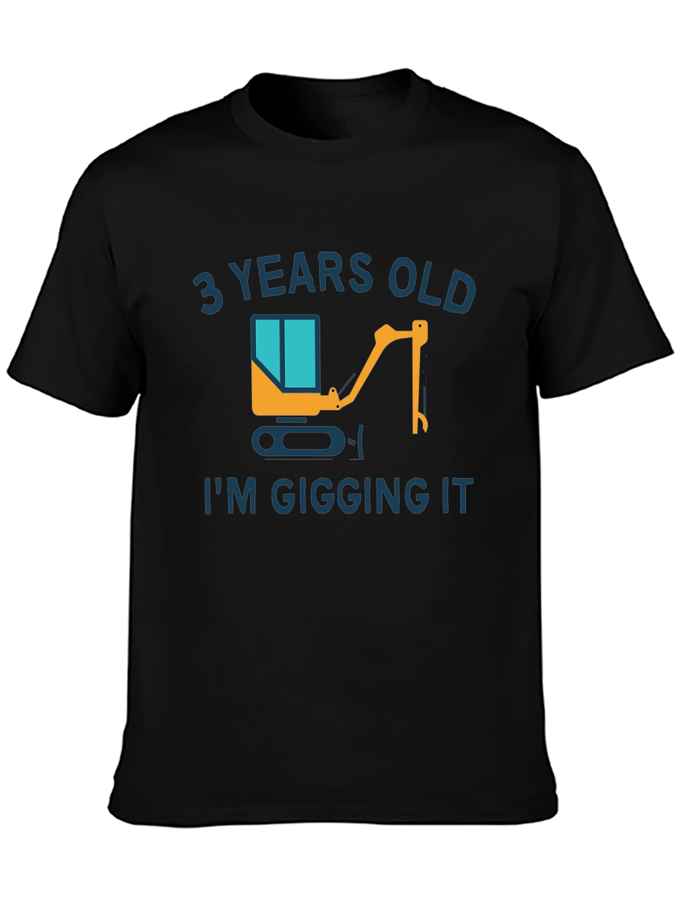 3 Years Old Excavator Graphic T-Shirt