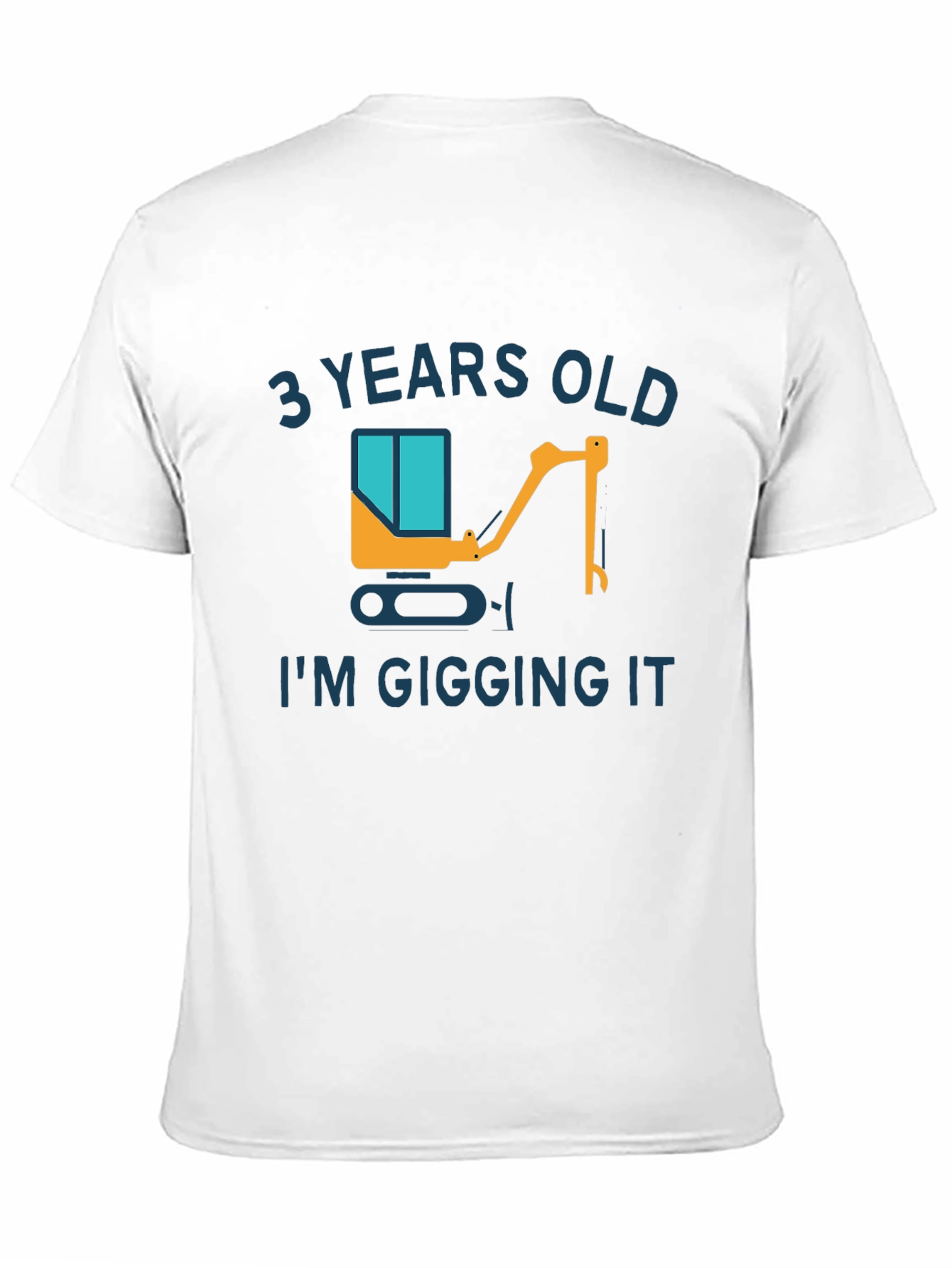 3 Years Old Excavator Graphic T-Shirt