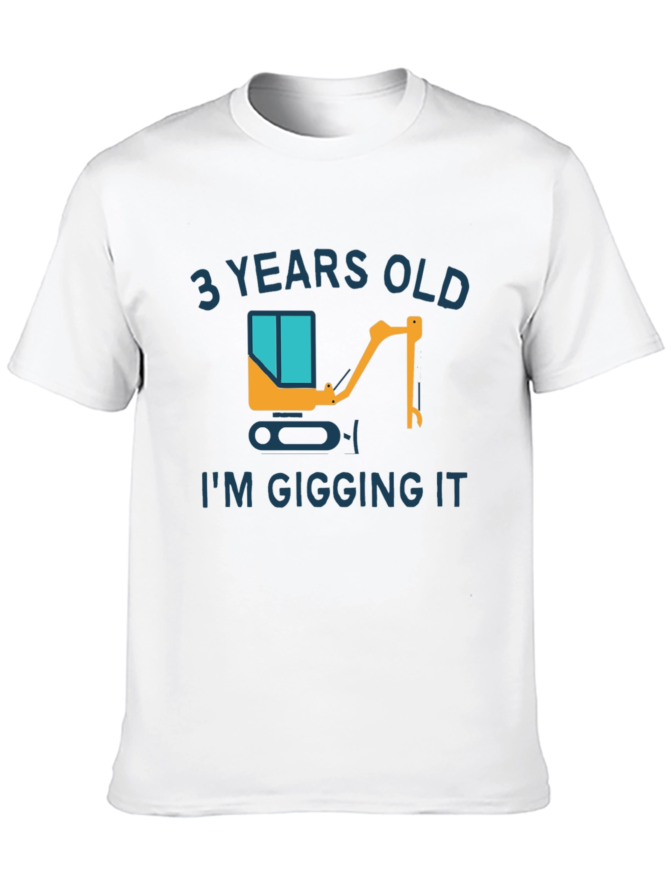3 Years Old Excavator Graphic T-Shirt