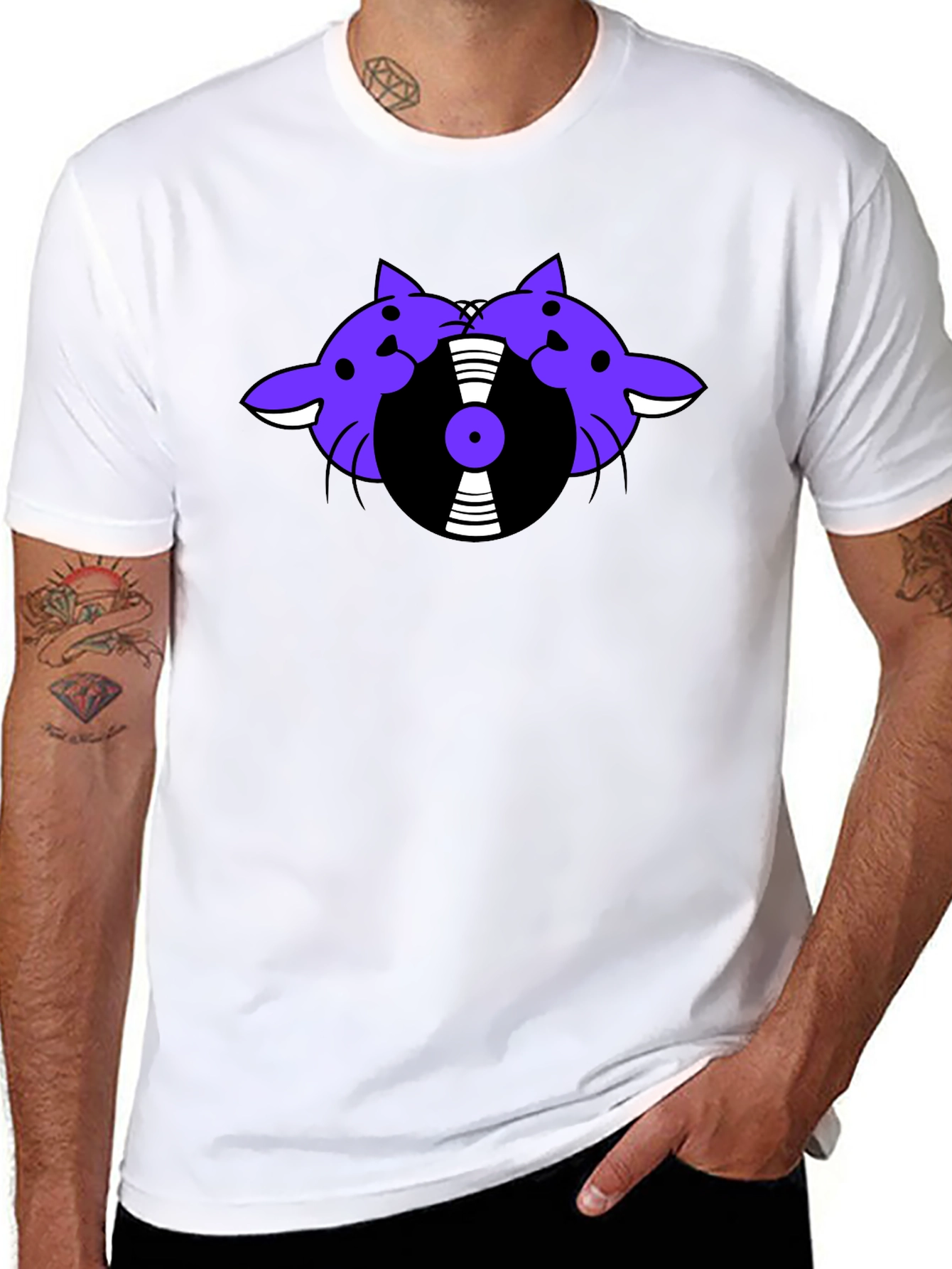 Retro Cats DJ T-Shirt
