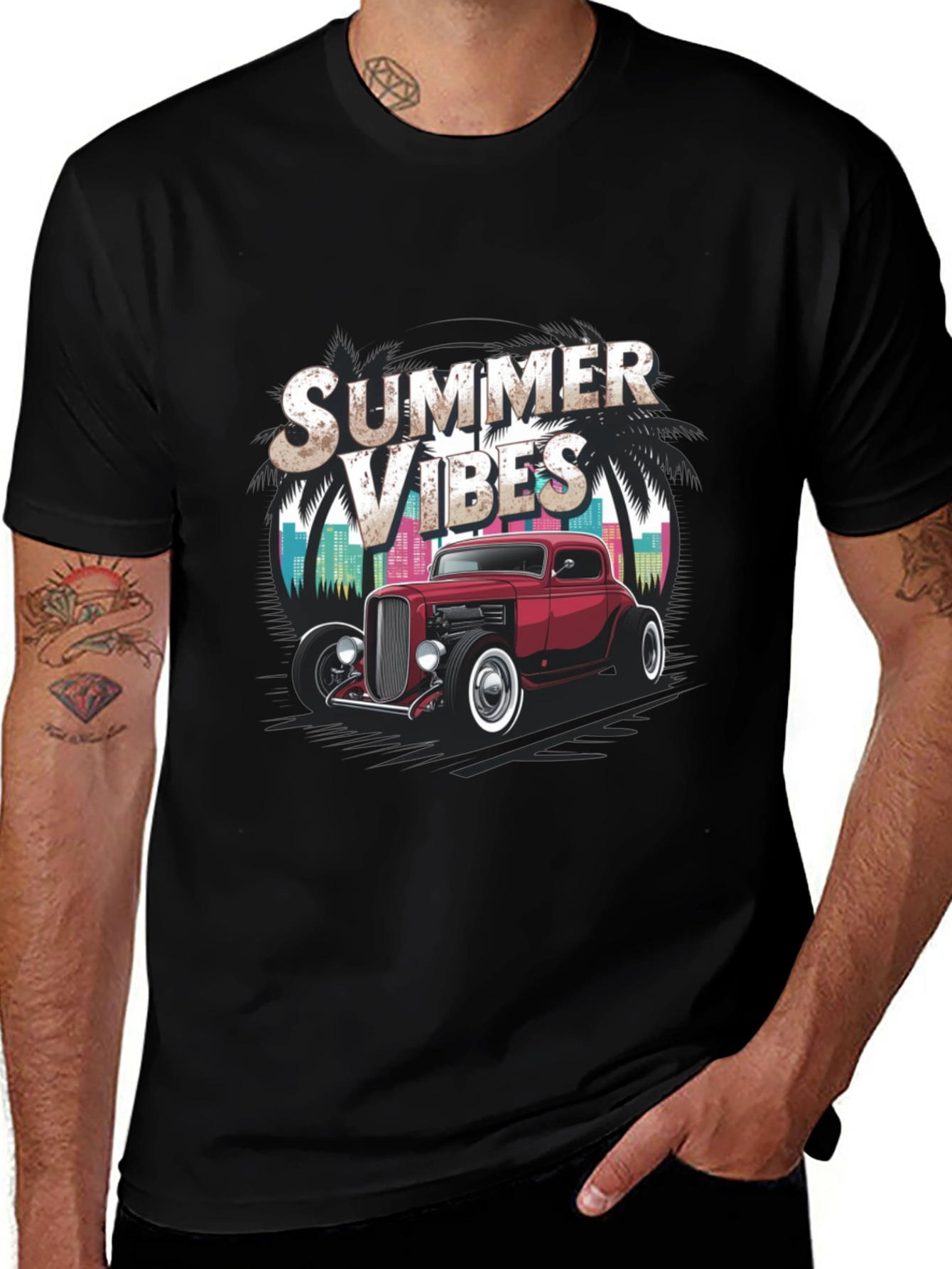 Summer Vibes Hot Rod Graphic Tee