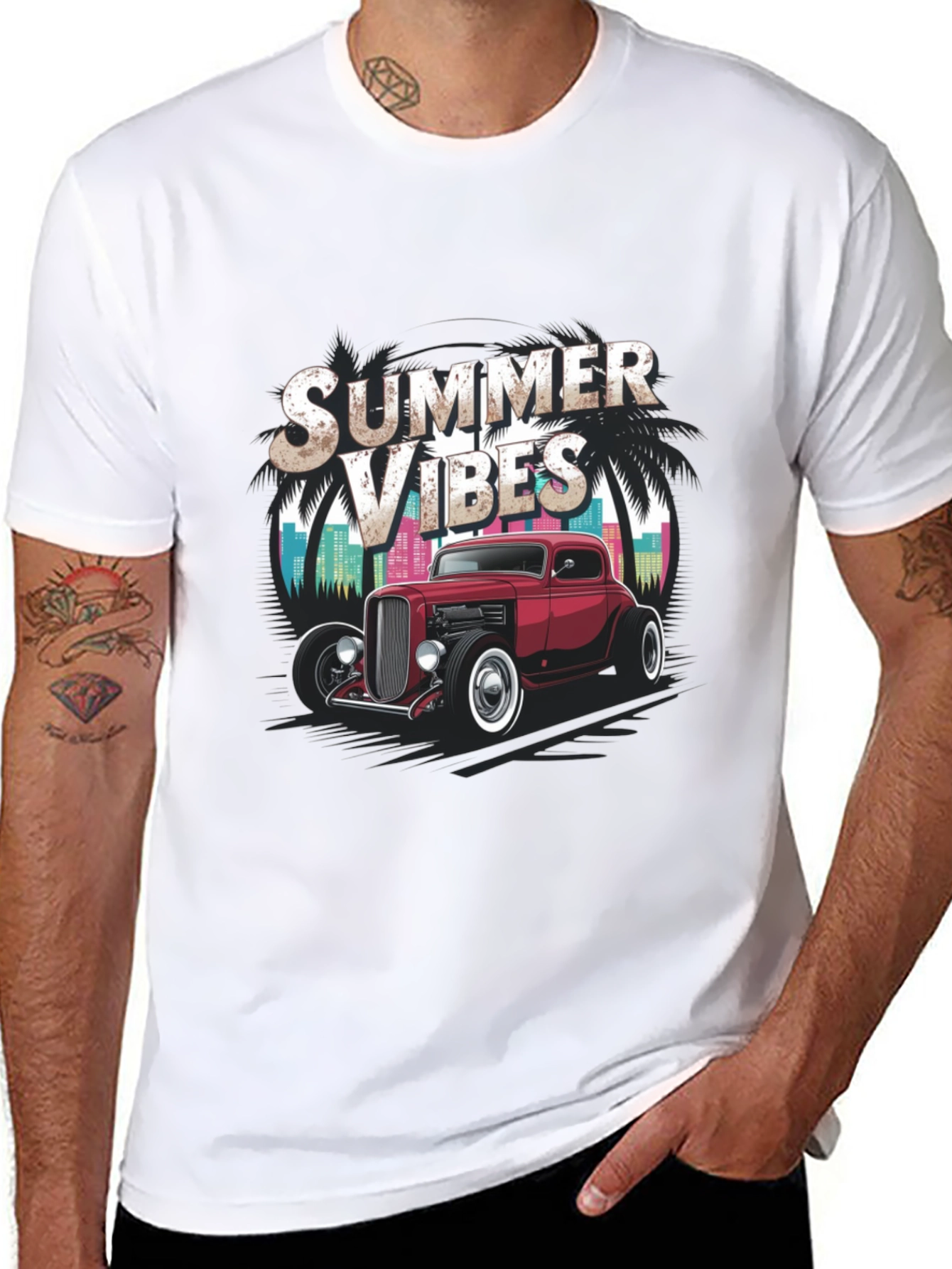 Summer Vibes Hot Rod Graphic Tee