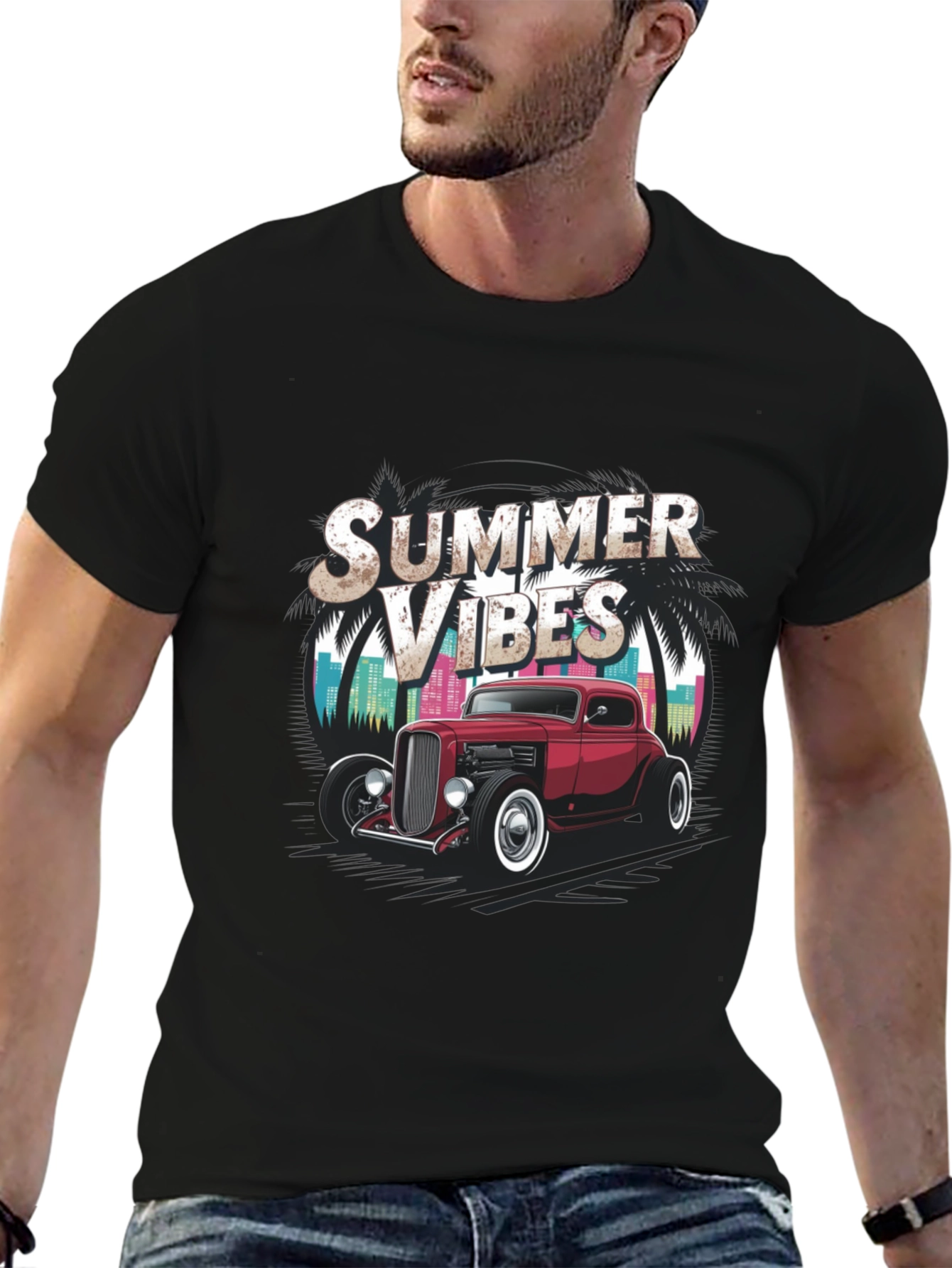 Summer Vibes Hot Rod Graphic Tee