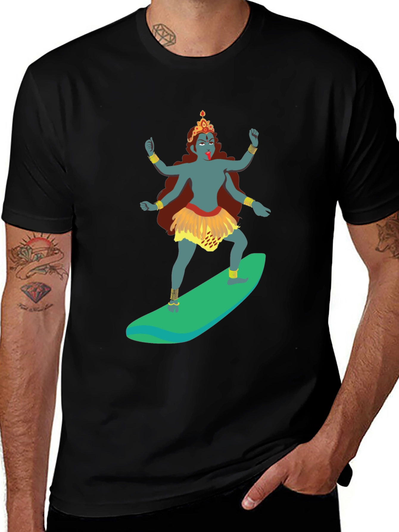 Kali Surfing Graphic Tee - Mens Black T-Shirt