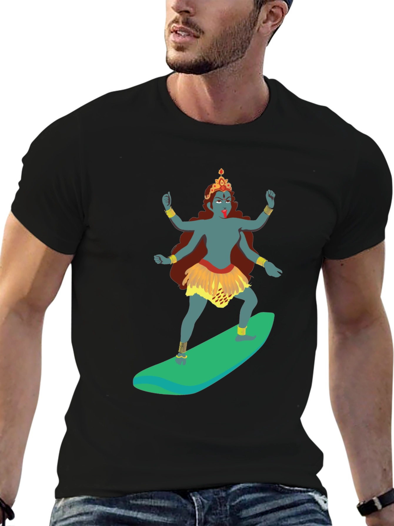 Kali Surfing Graphic Tee - Mens Black T-Shirt