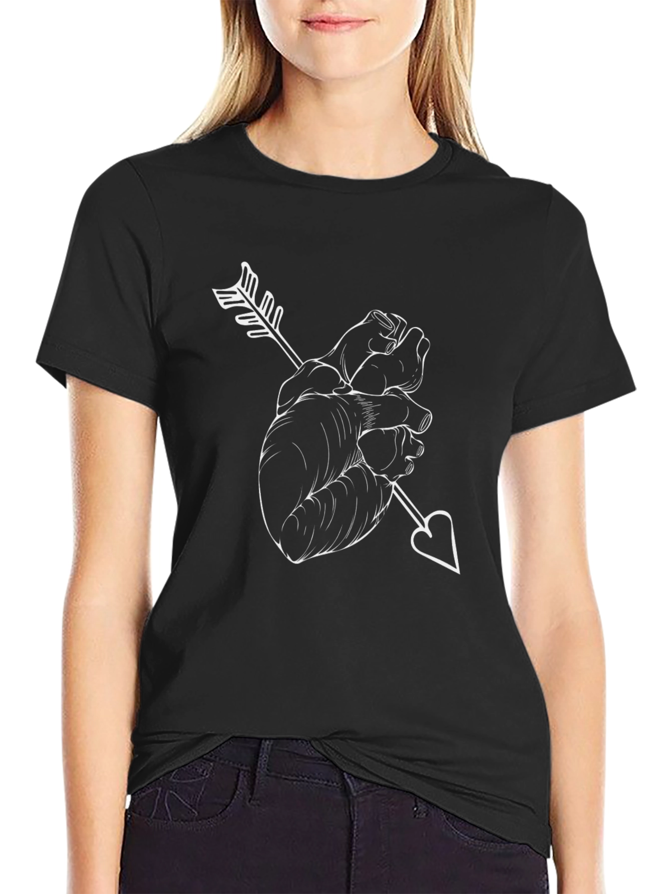 Anatomical Heart Arrow T-Shirt - Unique Graphic Tee