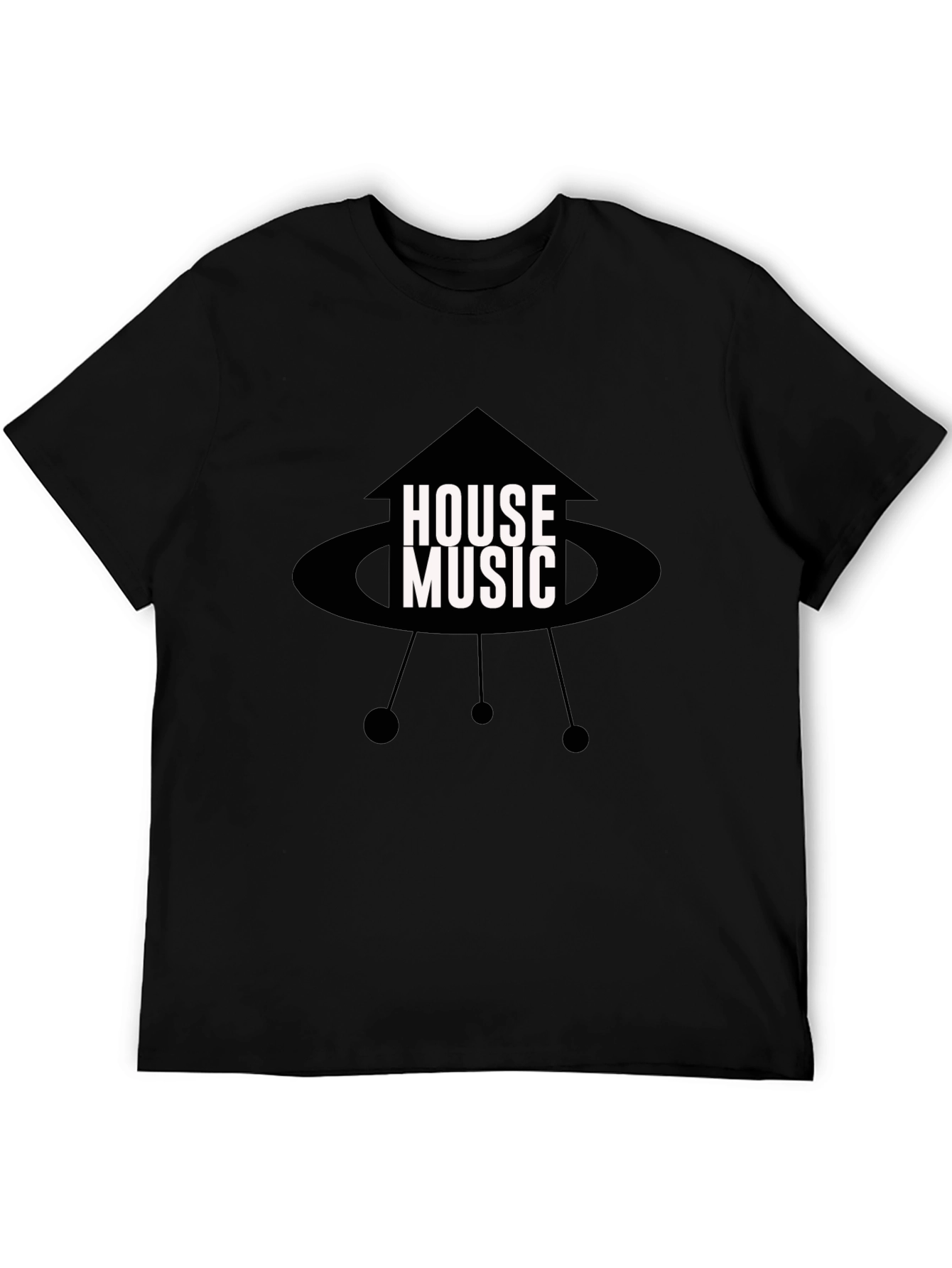 House Music Black Graphic Tee