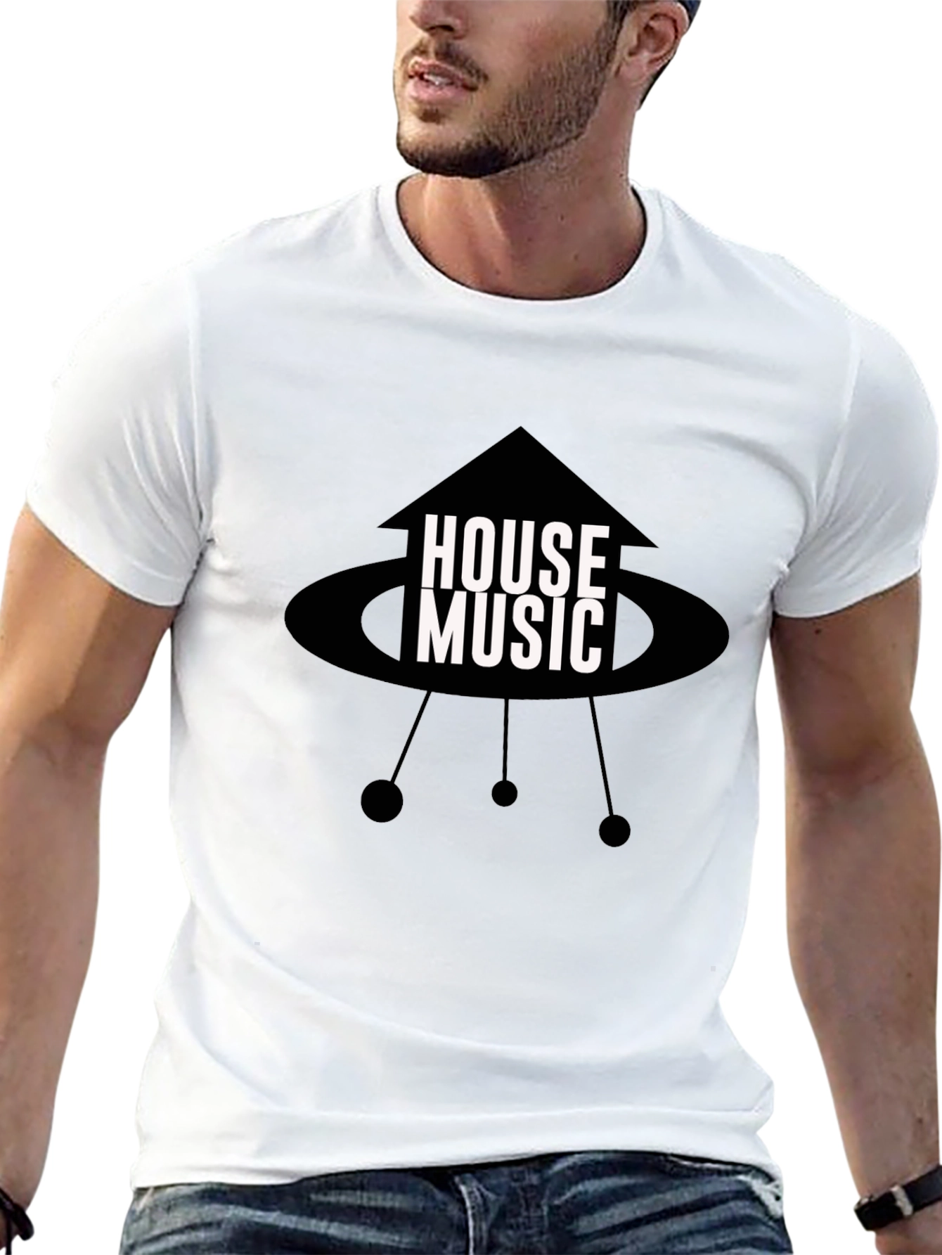 House Music Black Graphic Tee