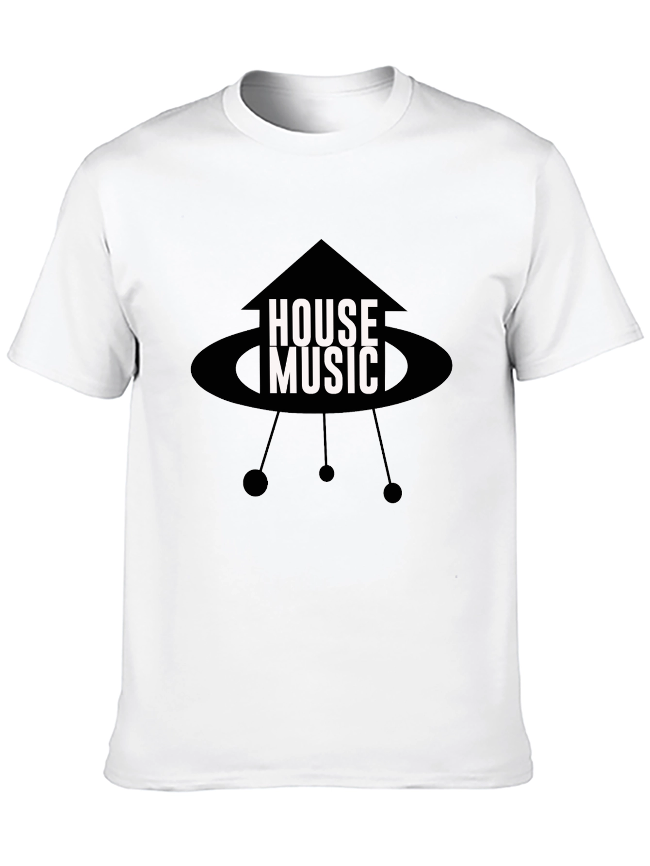House Music Black Graphic Tee
