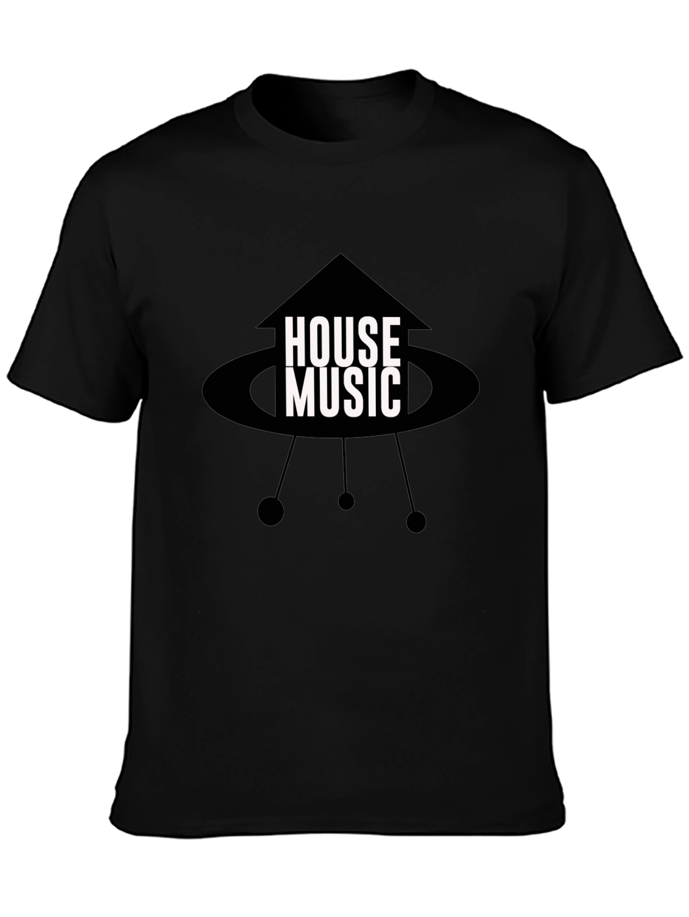 House Music Black Graphic Tee