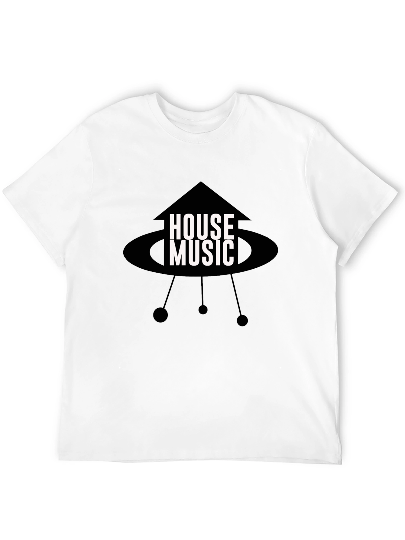 House Music Black Graphic Tee