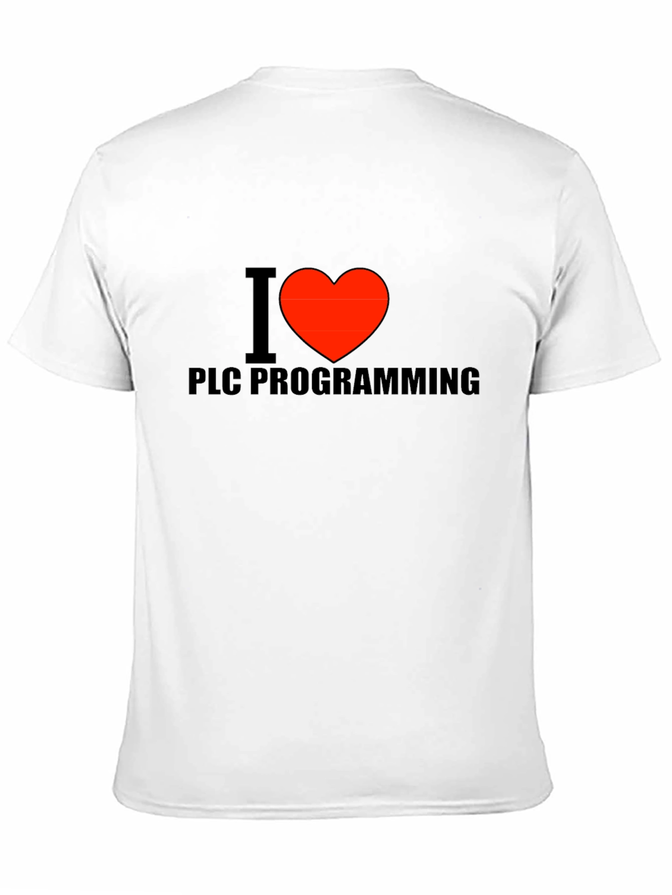 I Love PLC Programming T-Shirt - Black Cotton Tee