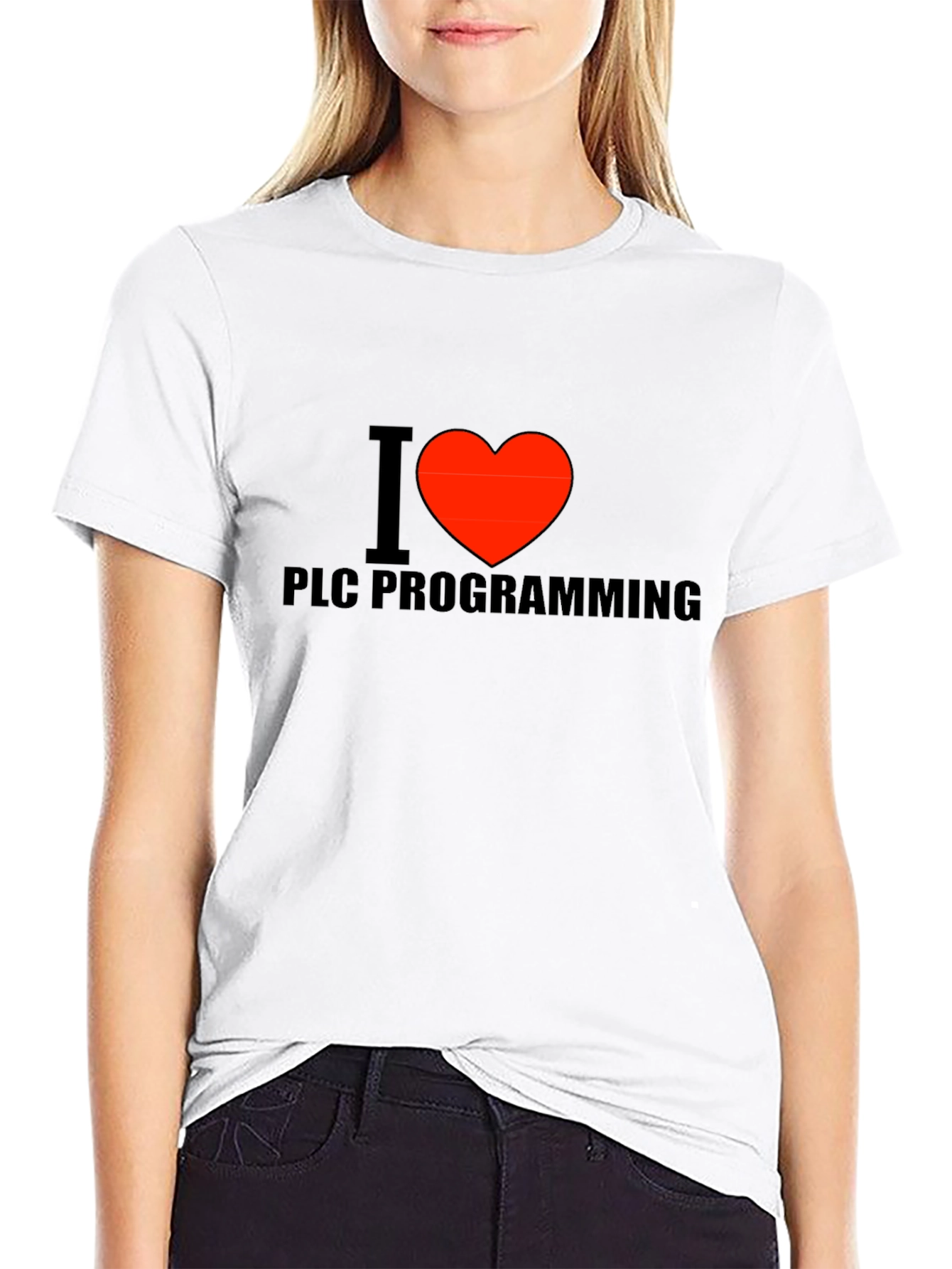 I Love PLC Programming T-Shirt - Black Cotton Tee
