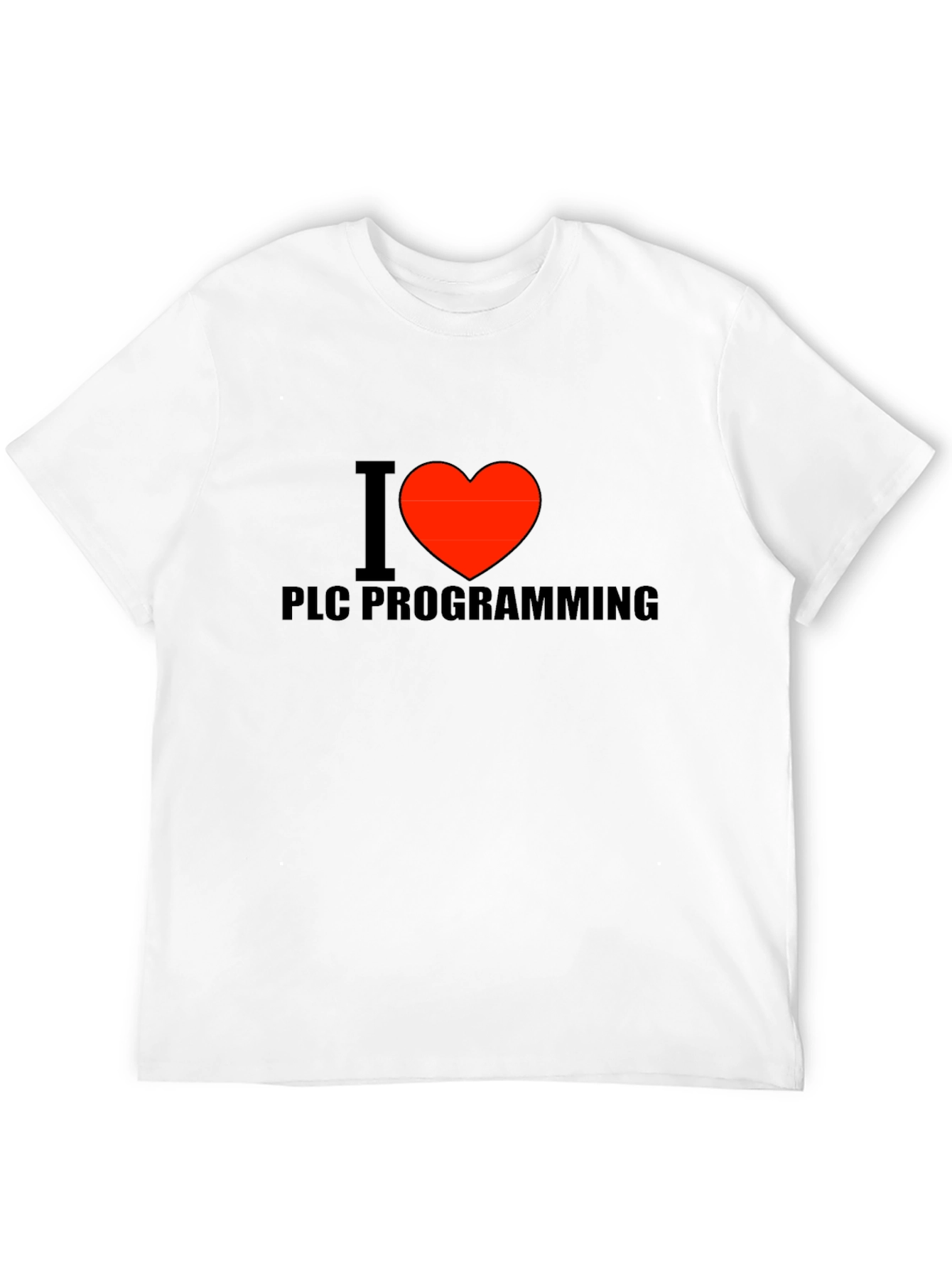 I Love PLC Programming T-Shirt - Black Cotton Tee