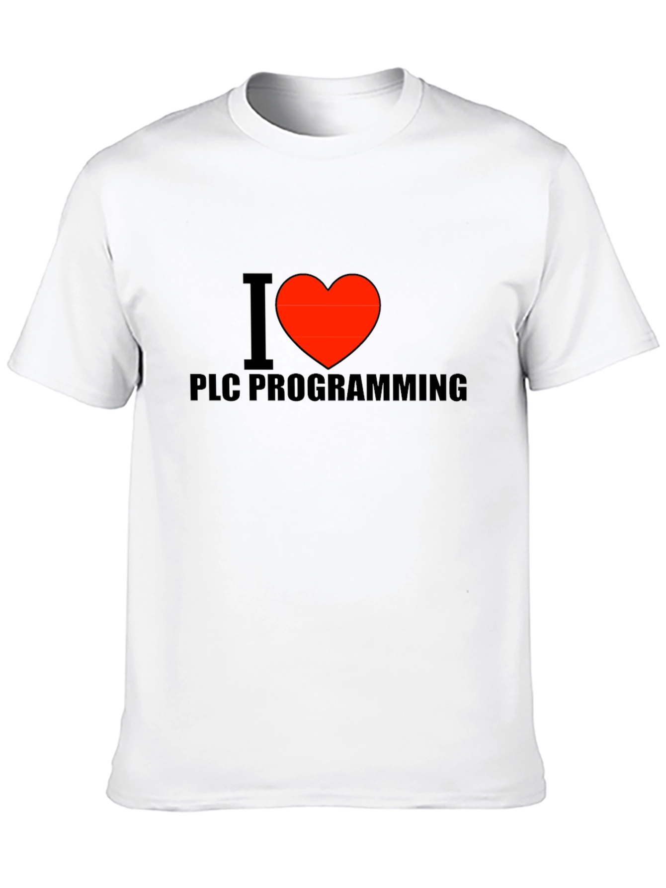 I Love PLC Programming T-Shirt - Black Cotton Tee