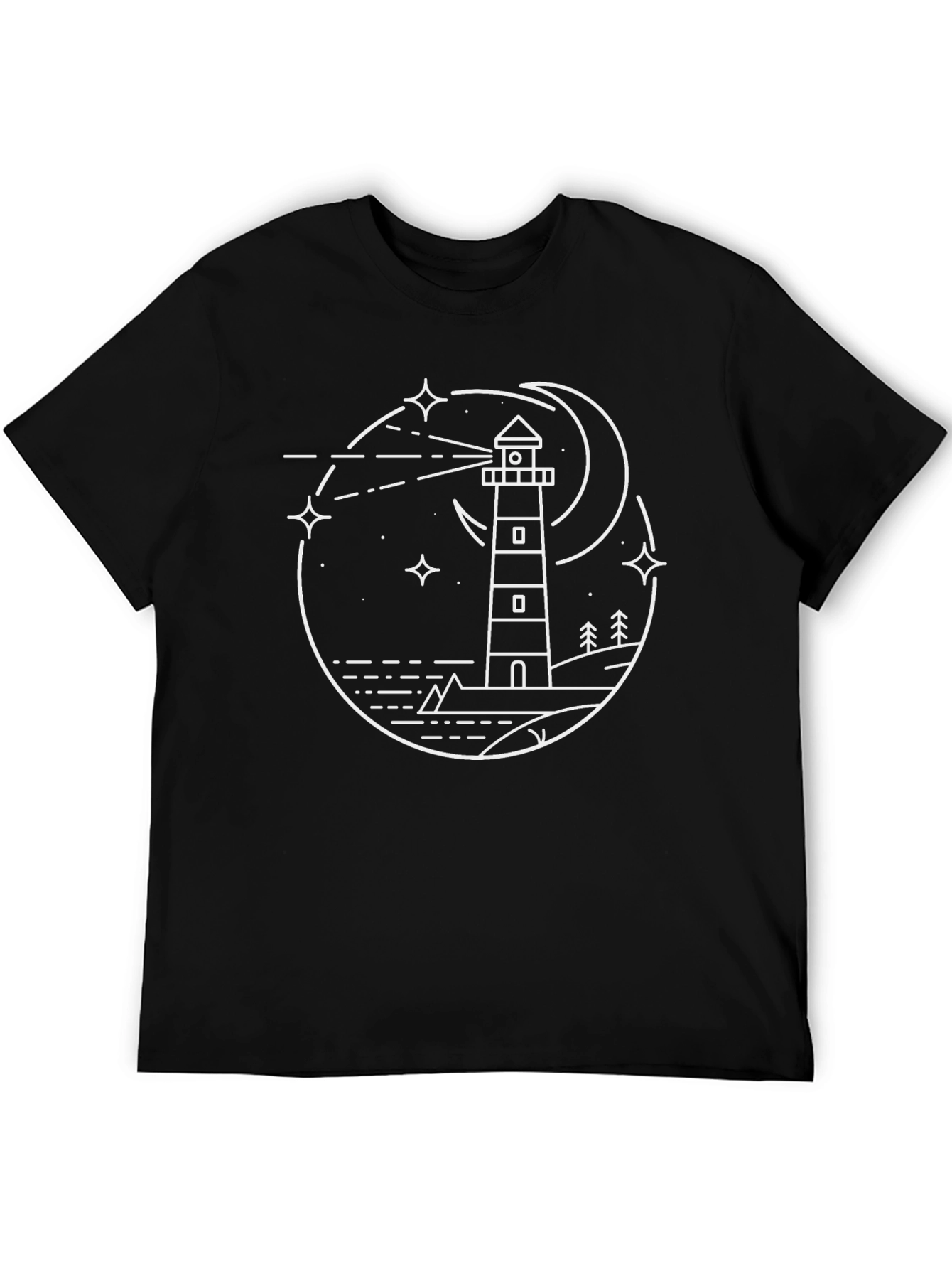 Lighthouse Night Sky Graphic Tee