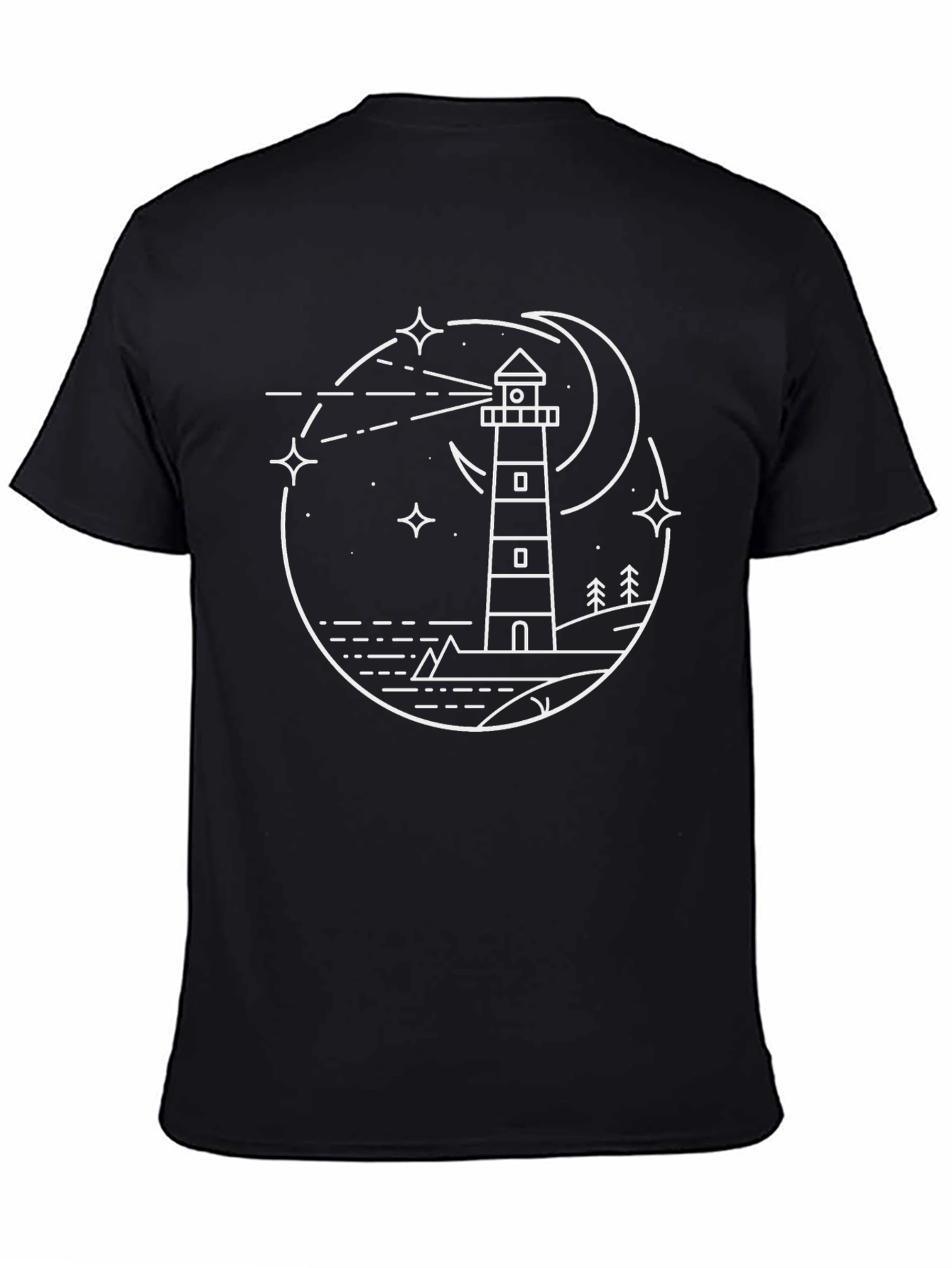 Lighthouse Night Sky Graphic Tee