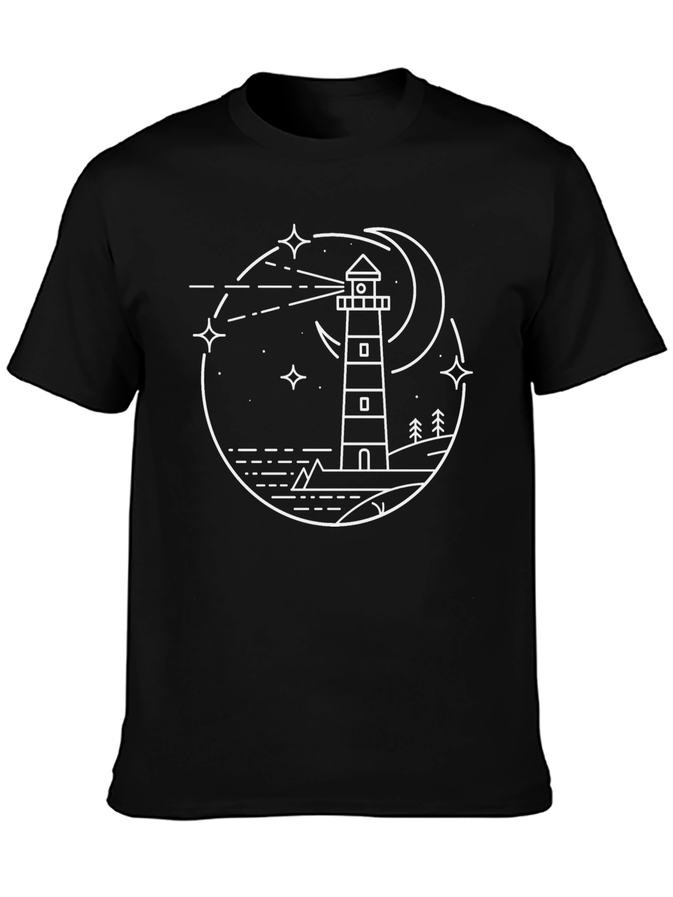 Lighthouse Night Sky Graphic Tee