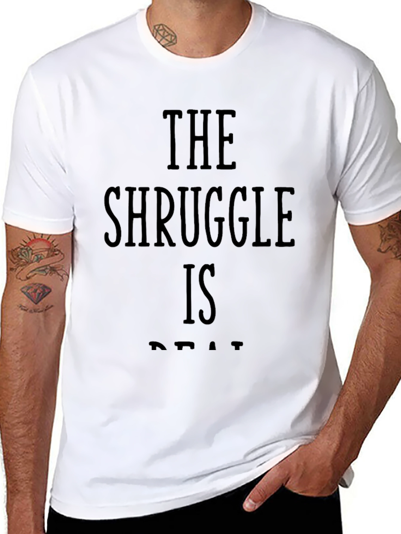 The Shruggle Is Real Graphic Tee - Black