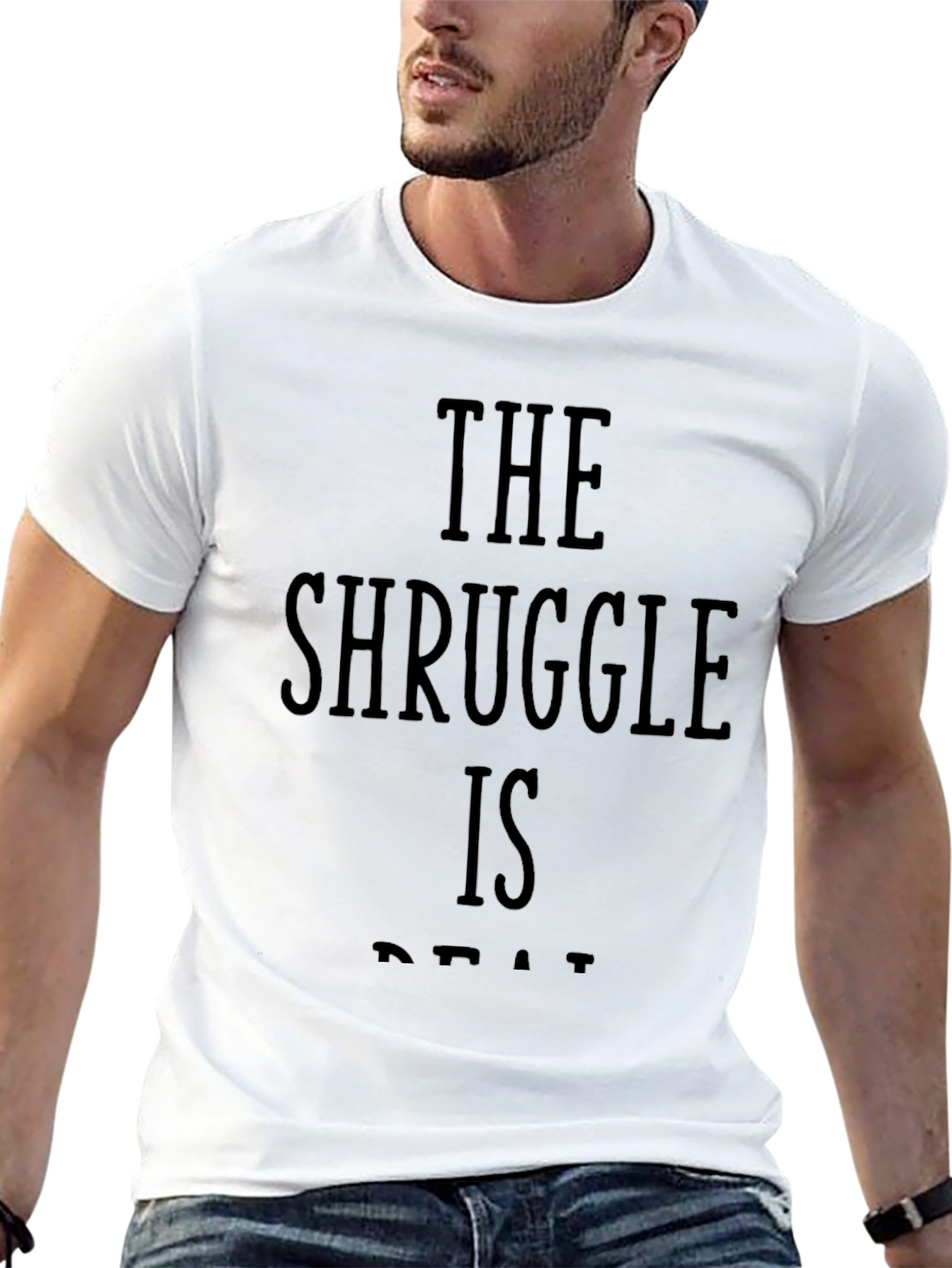 The Shruggle Is Real Graphic Tee - Black