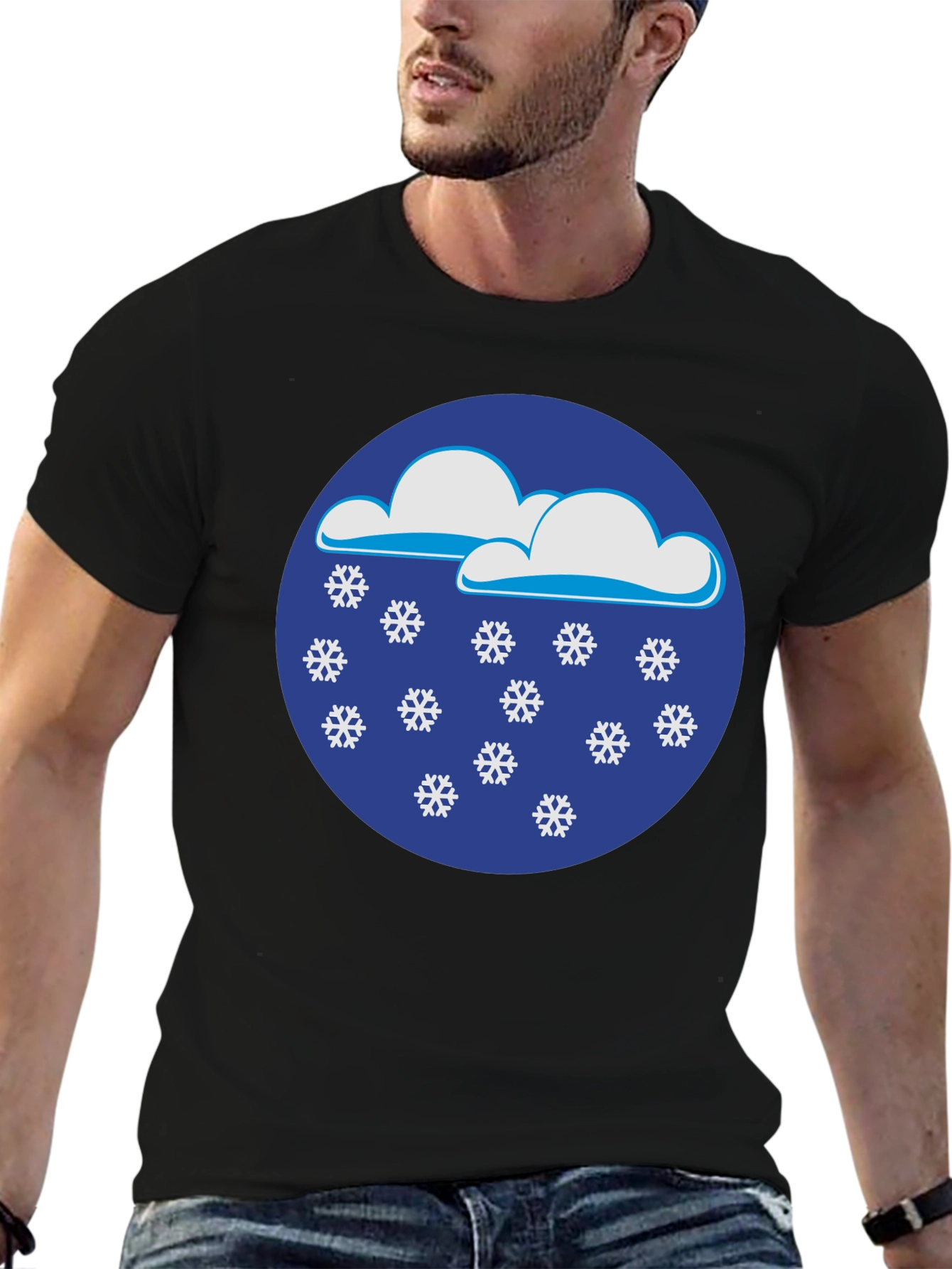 Snowy Day Black T-Shirt