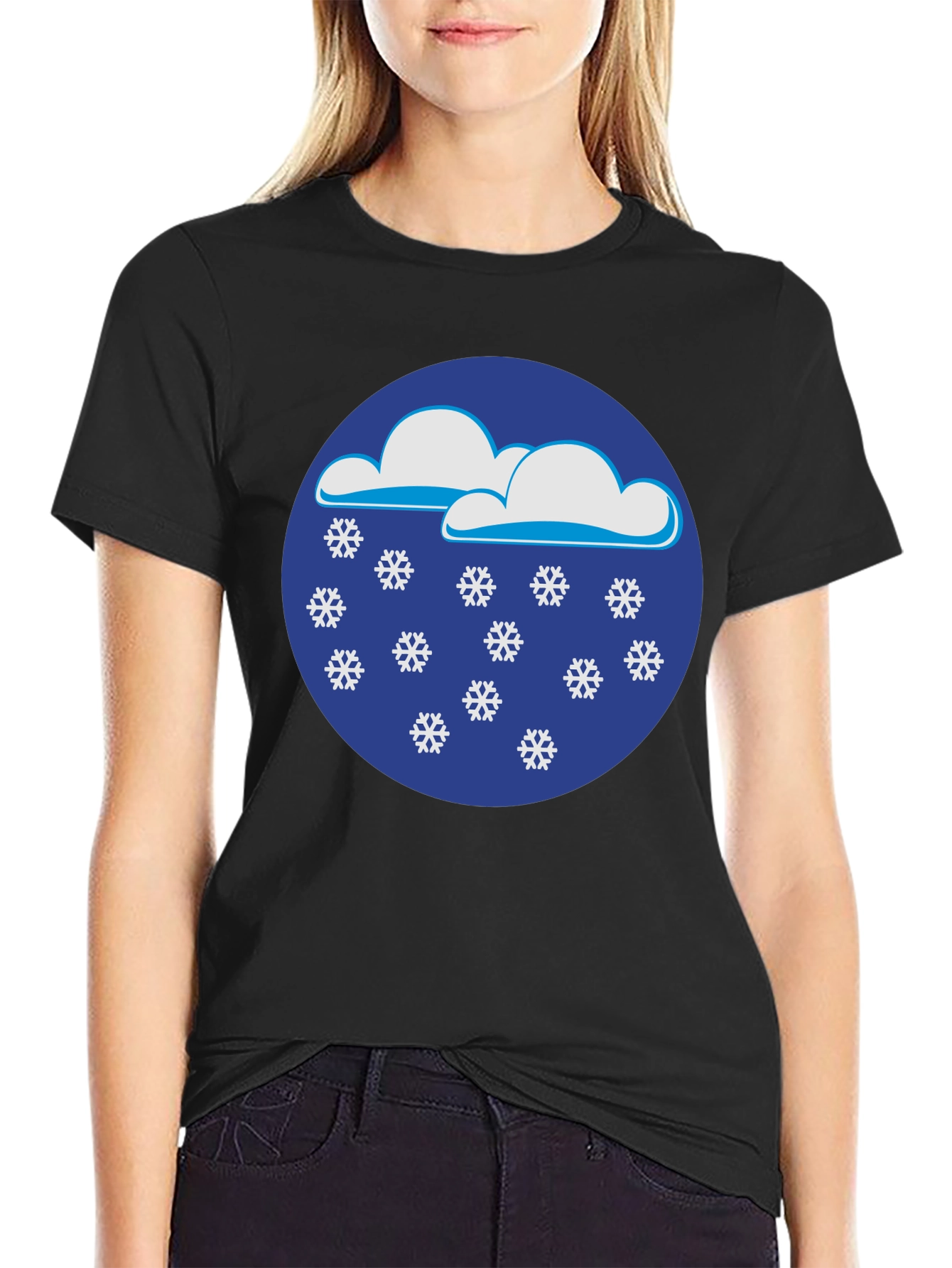 Snowy Day Black T-Shirt