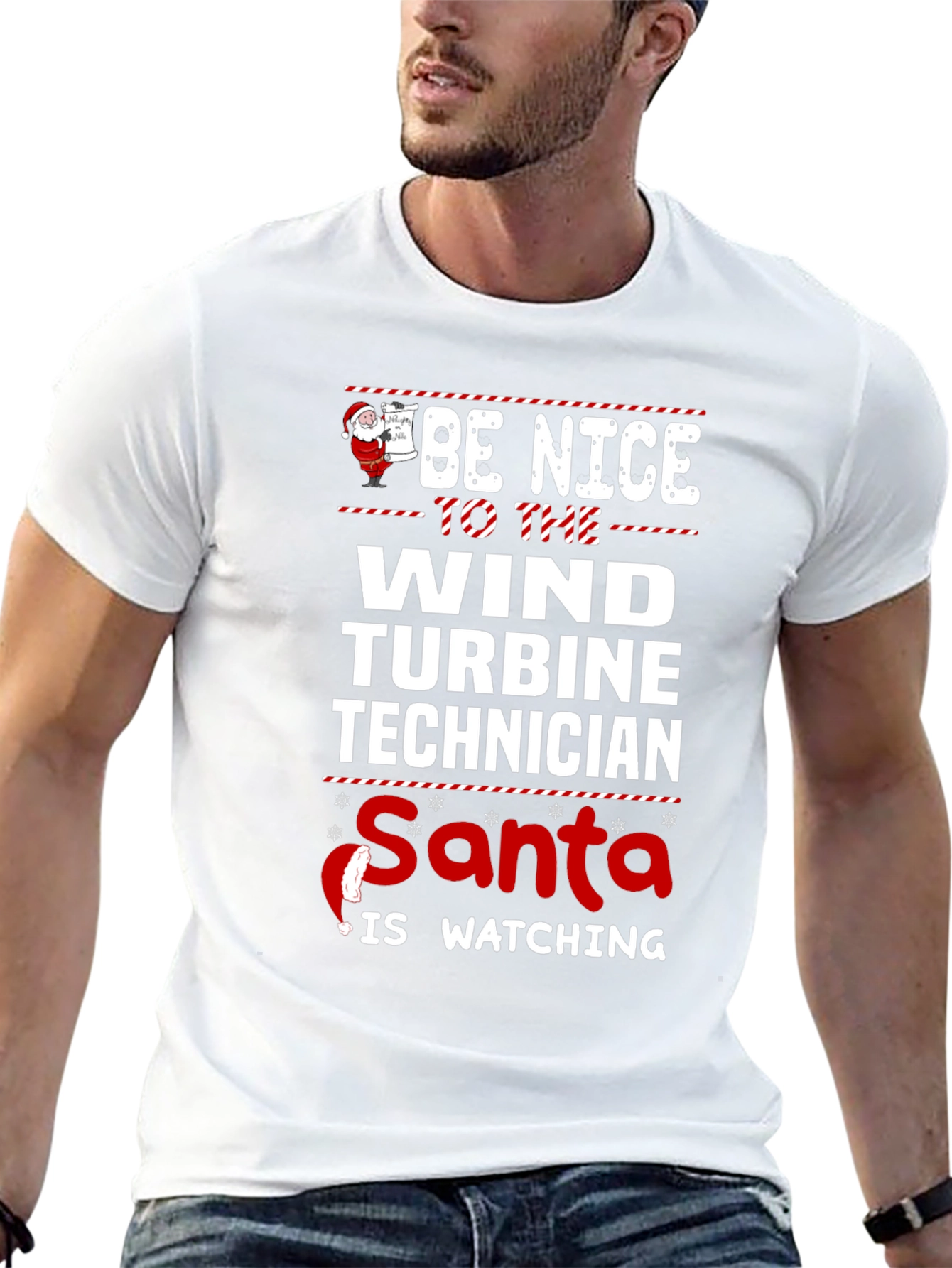 Be Nice To The Wind Turbine Technician Santa T-Shirt