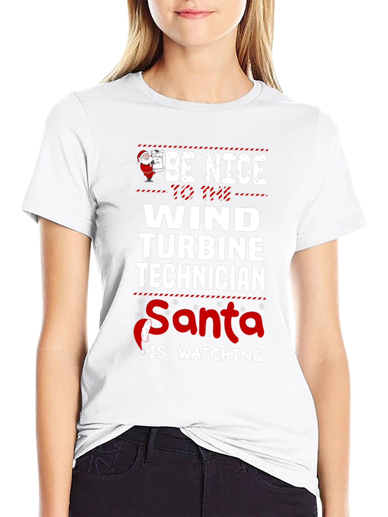 Be Nice To The Wind Turbine Technician Santa T-Shirt