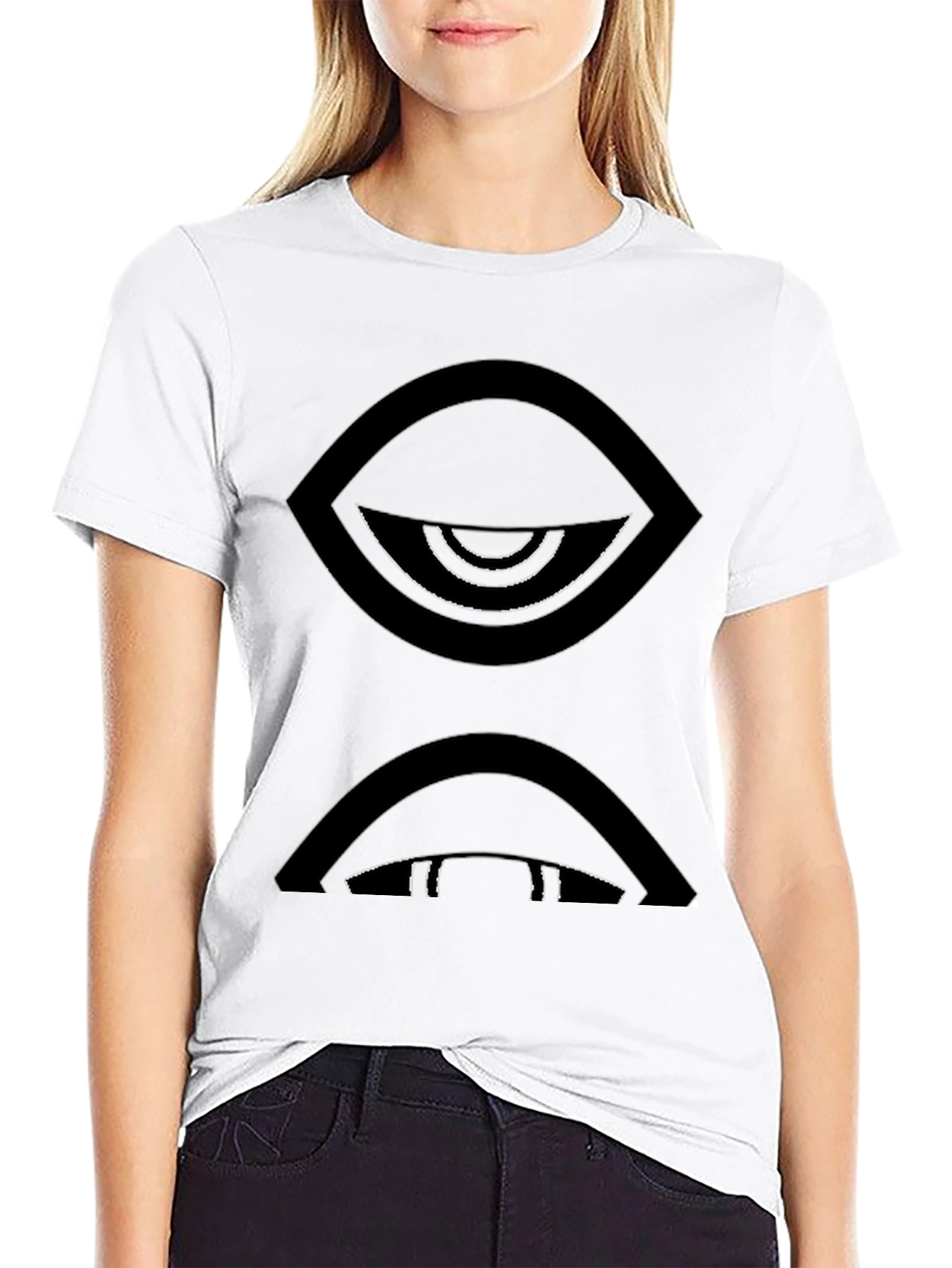 Abstract Eye Graphic Black T-Shirt