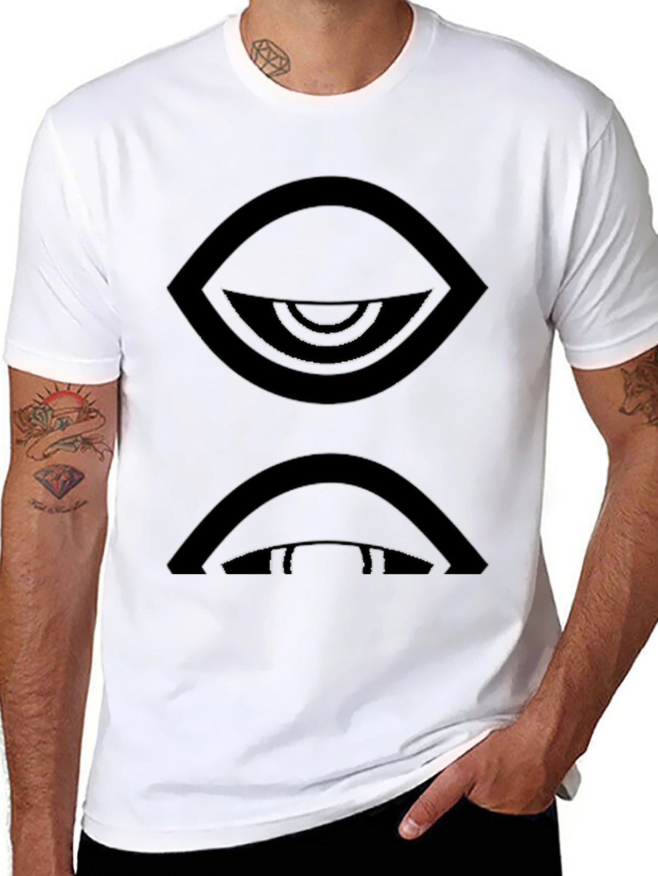 Abstract Eye Graphic Black T-Shirt