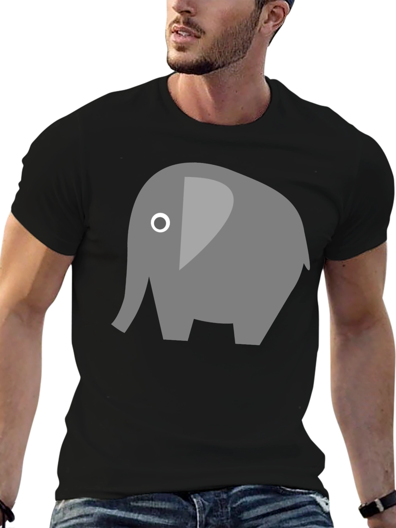 Elephant Graphic Tee - Soft Cotton Blend Casual Style