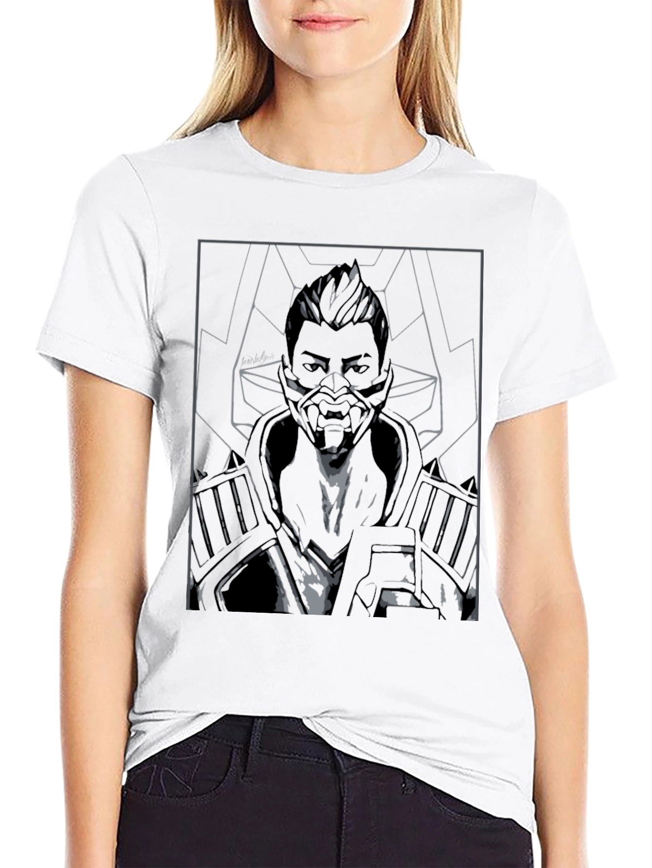 Cyberpunk Graphic Tee - Black Cotton Blend