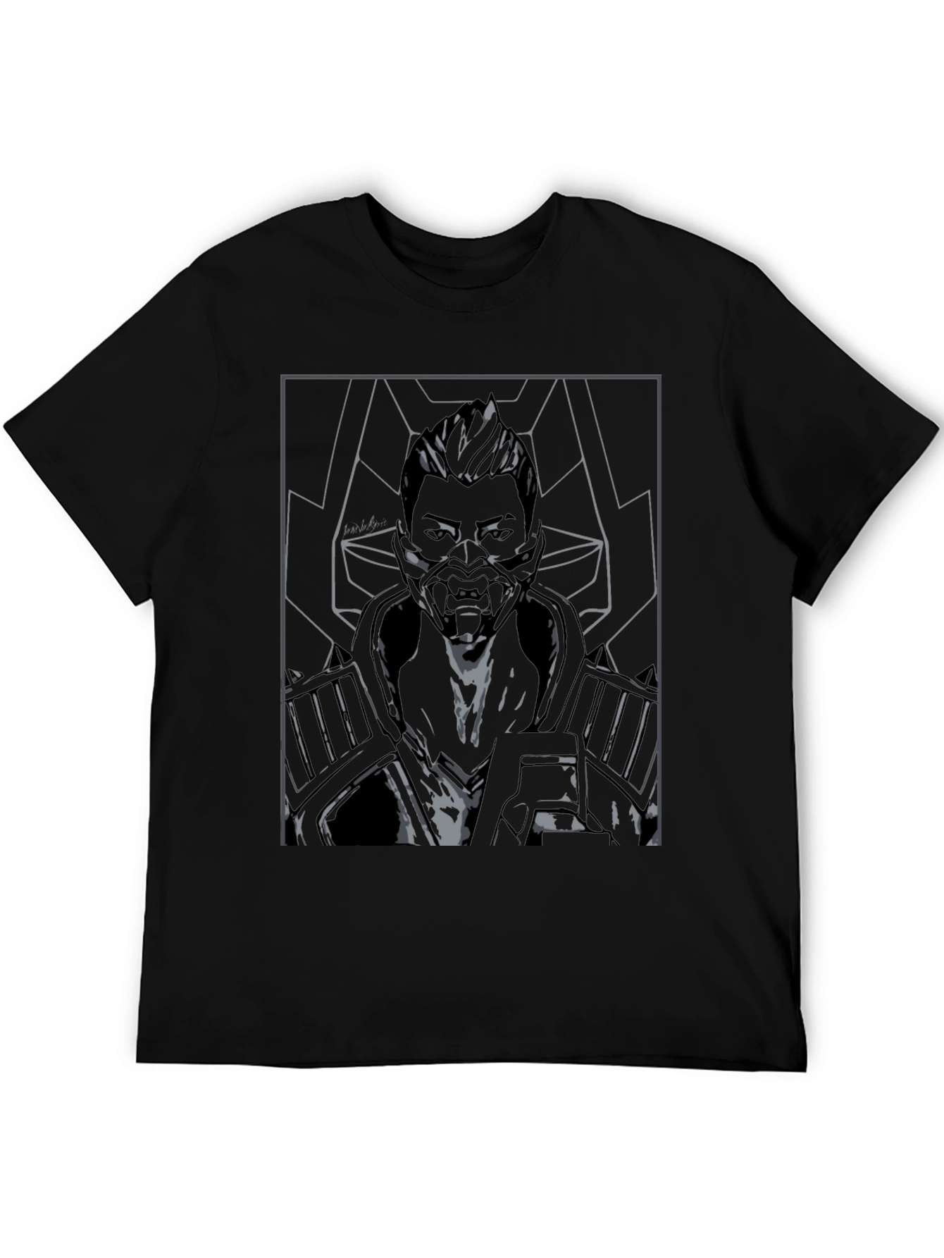 Cyberpunk Graphic Tee - Black Cotton Blend