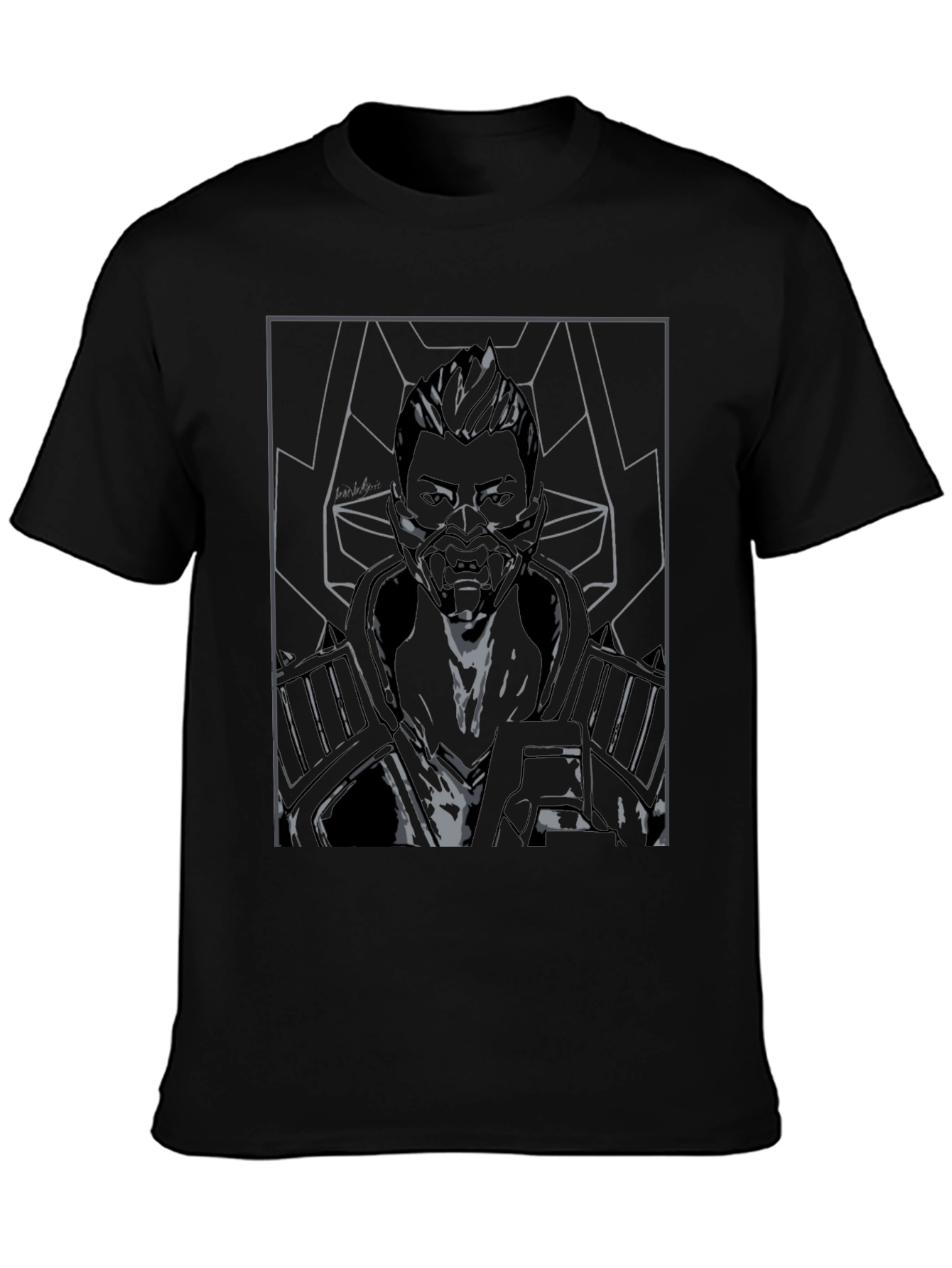 Cyberpunk Graphic Tee - Black Cotton Blend