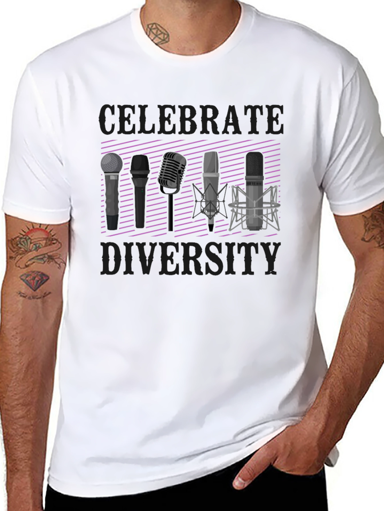 Celebrate Diversity T-Shirt: Microphone Graphic Tee