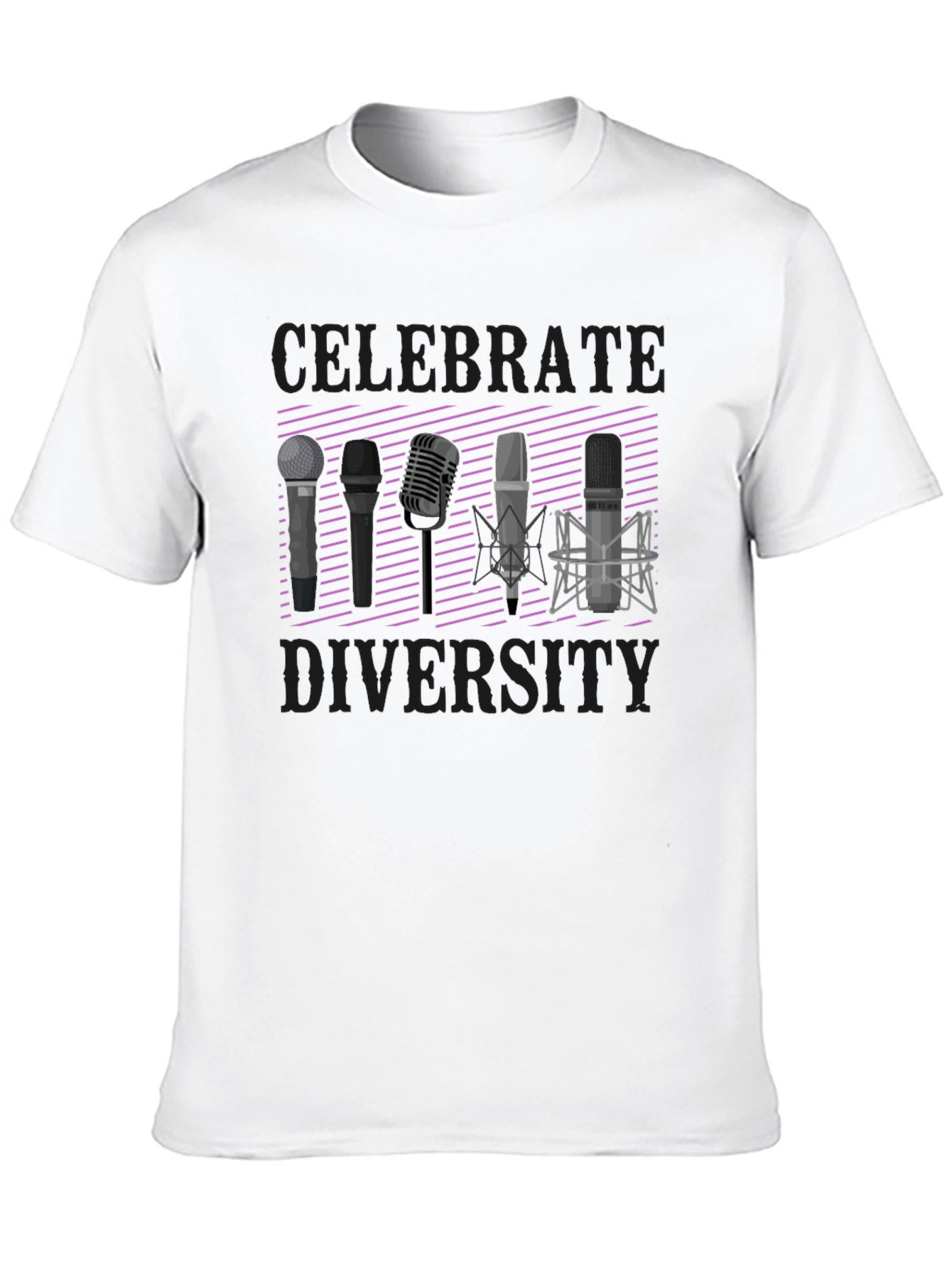 Celebrate Diversity T-Shirt: Microphone Graphic Tee