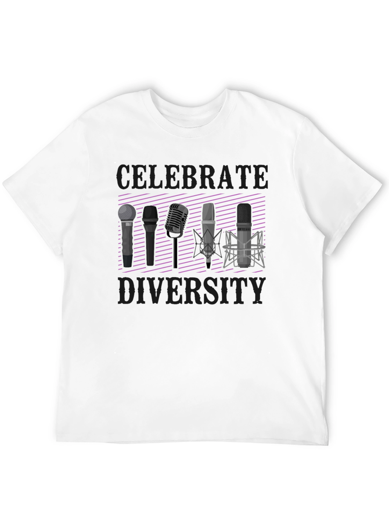 Celebrate Diversity T-Shirt: Microphone Graphic Tee