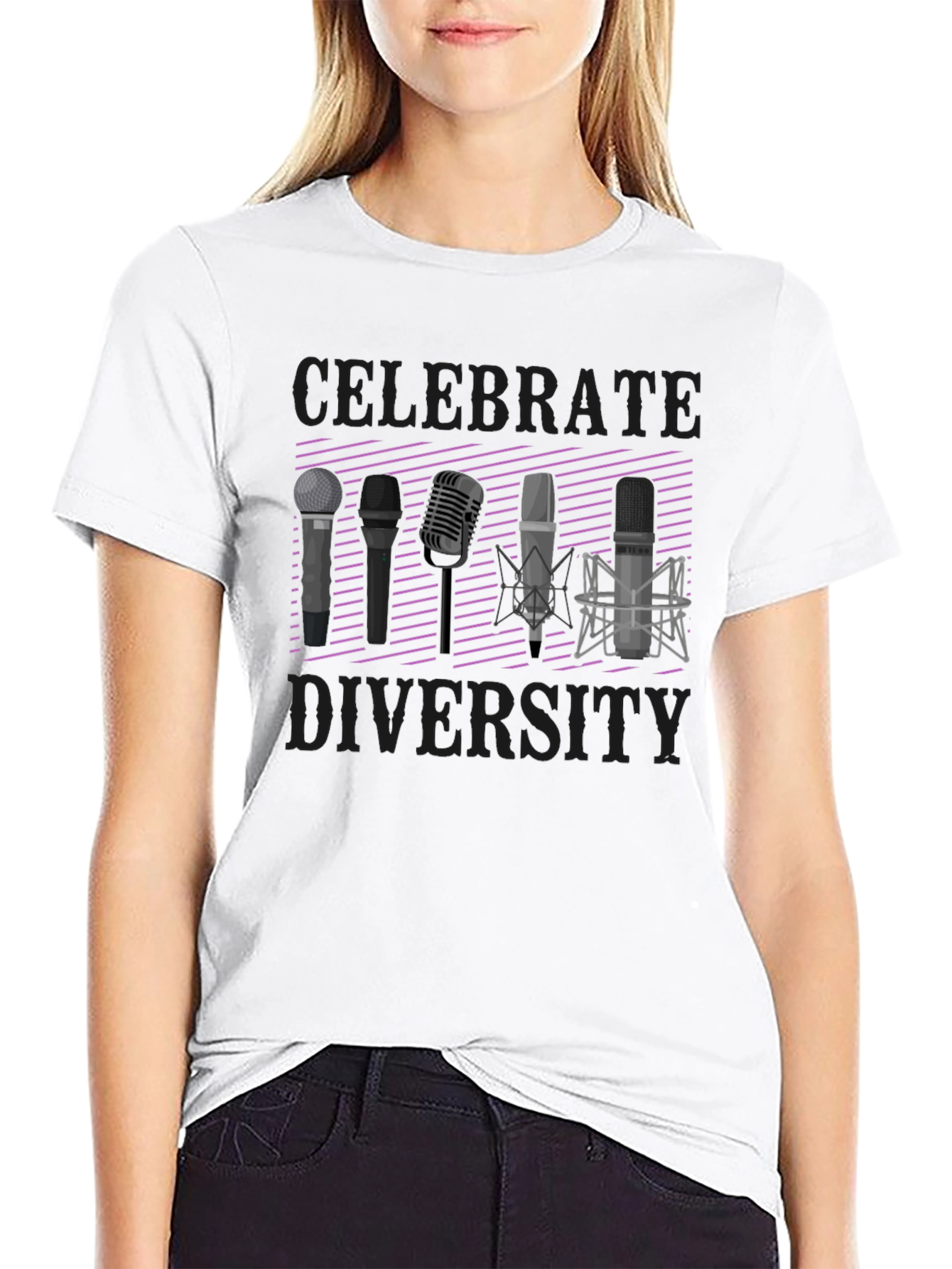 Celebrate Diversity T-Shirt: Microphone Graphic Tee
