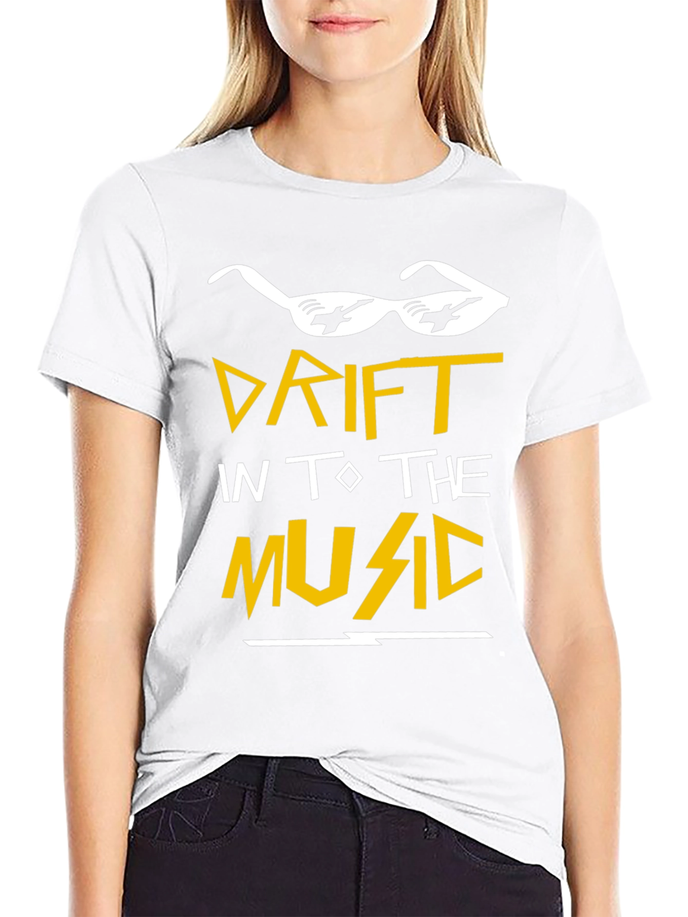 Drift Into the Music Graphic Tee - Black
