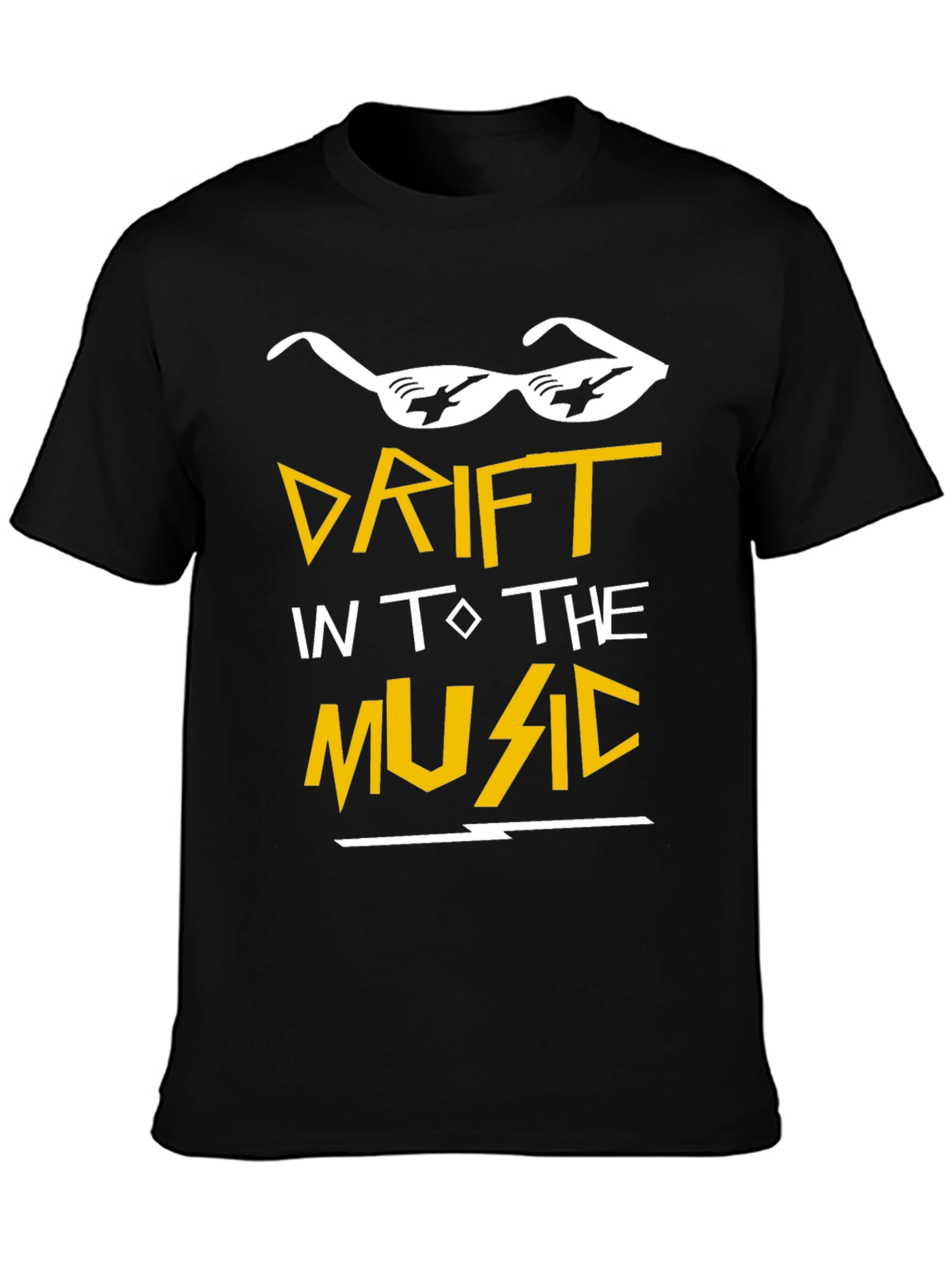 Drift Into the Music Graphic Tee - Black