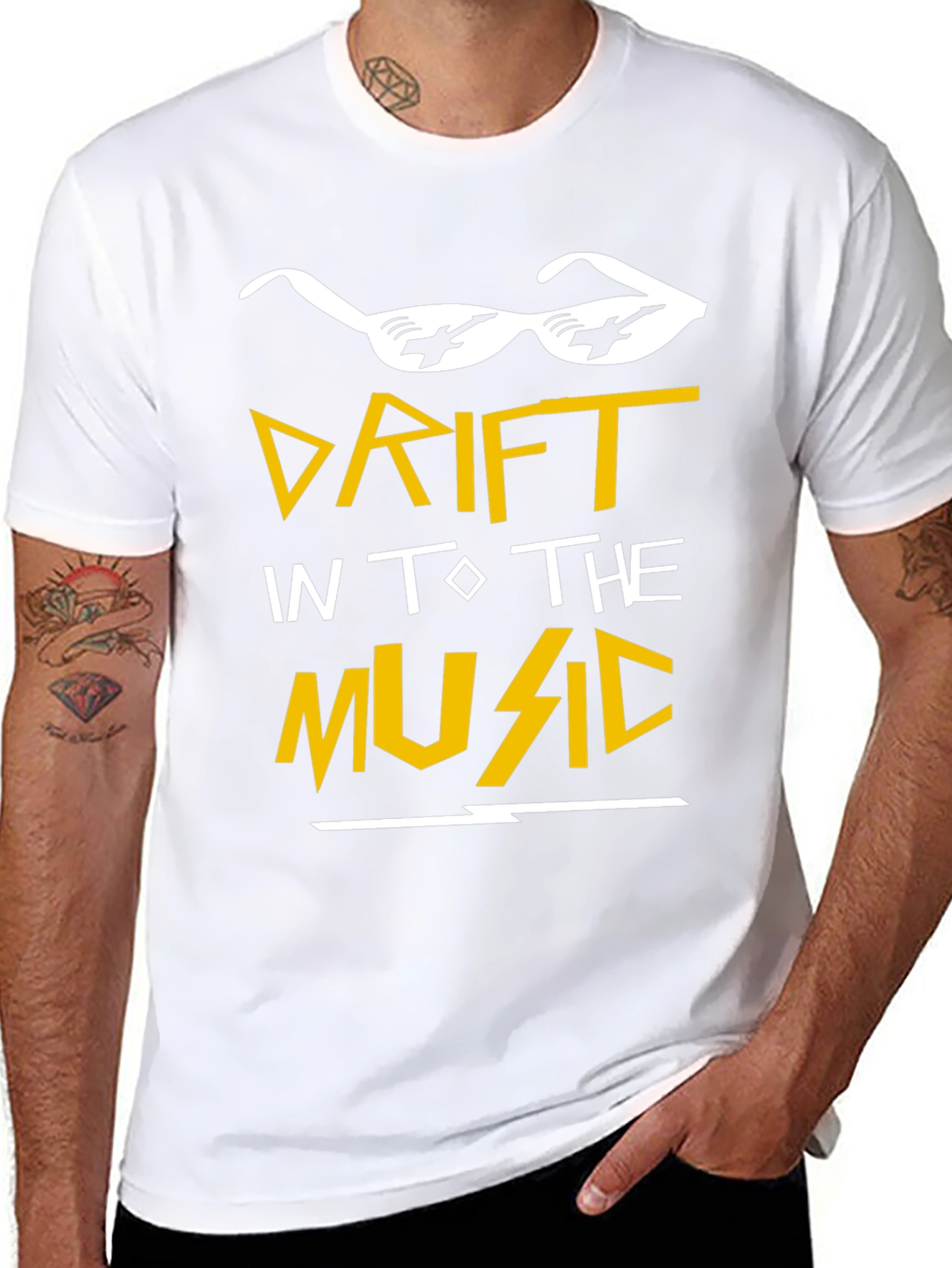 Drift Into the Music Graphic Tee - Black