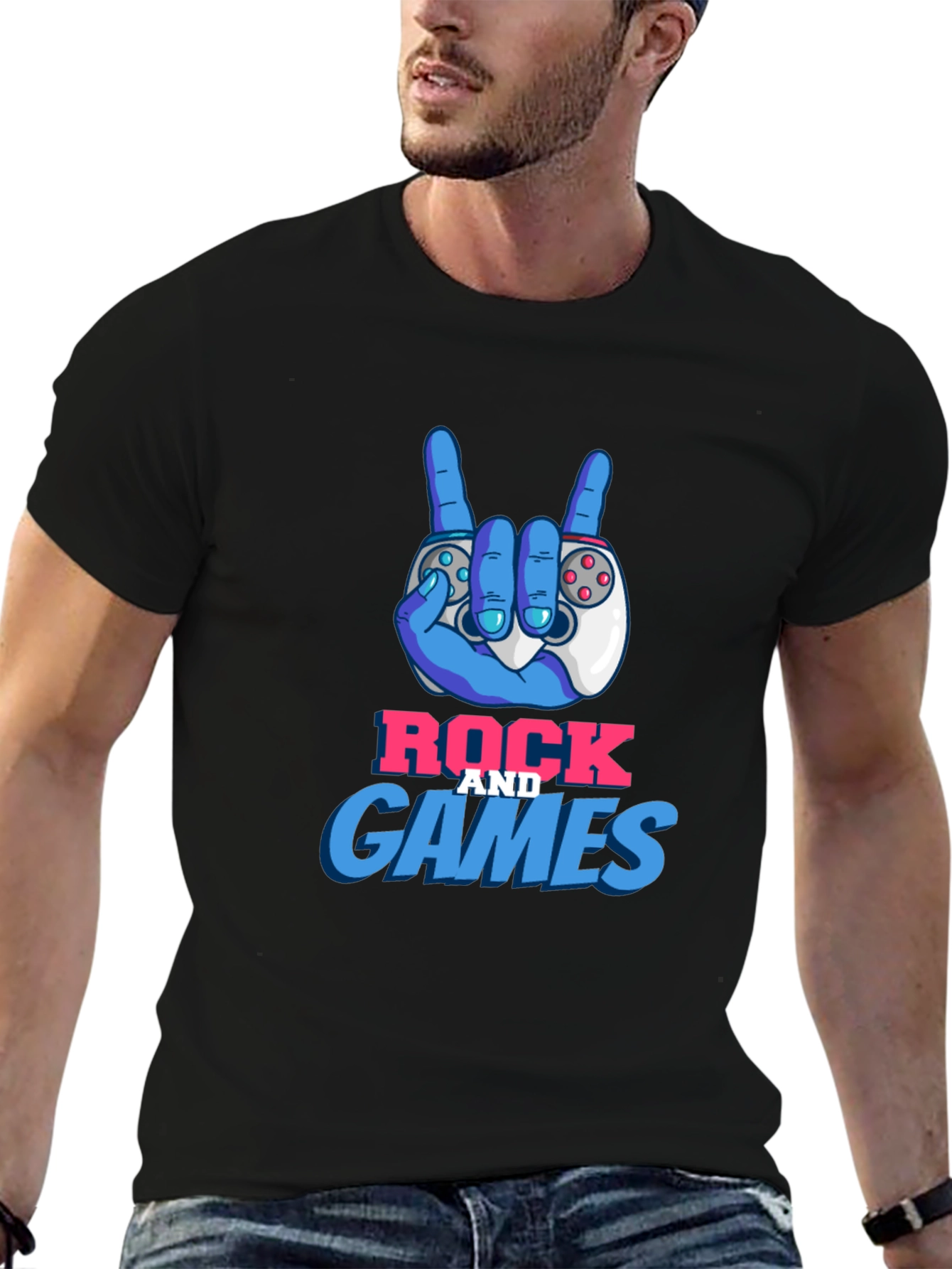 Rock and Games Black T-Shirt