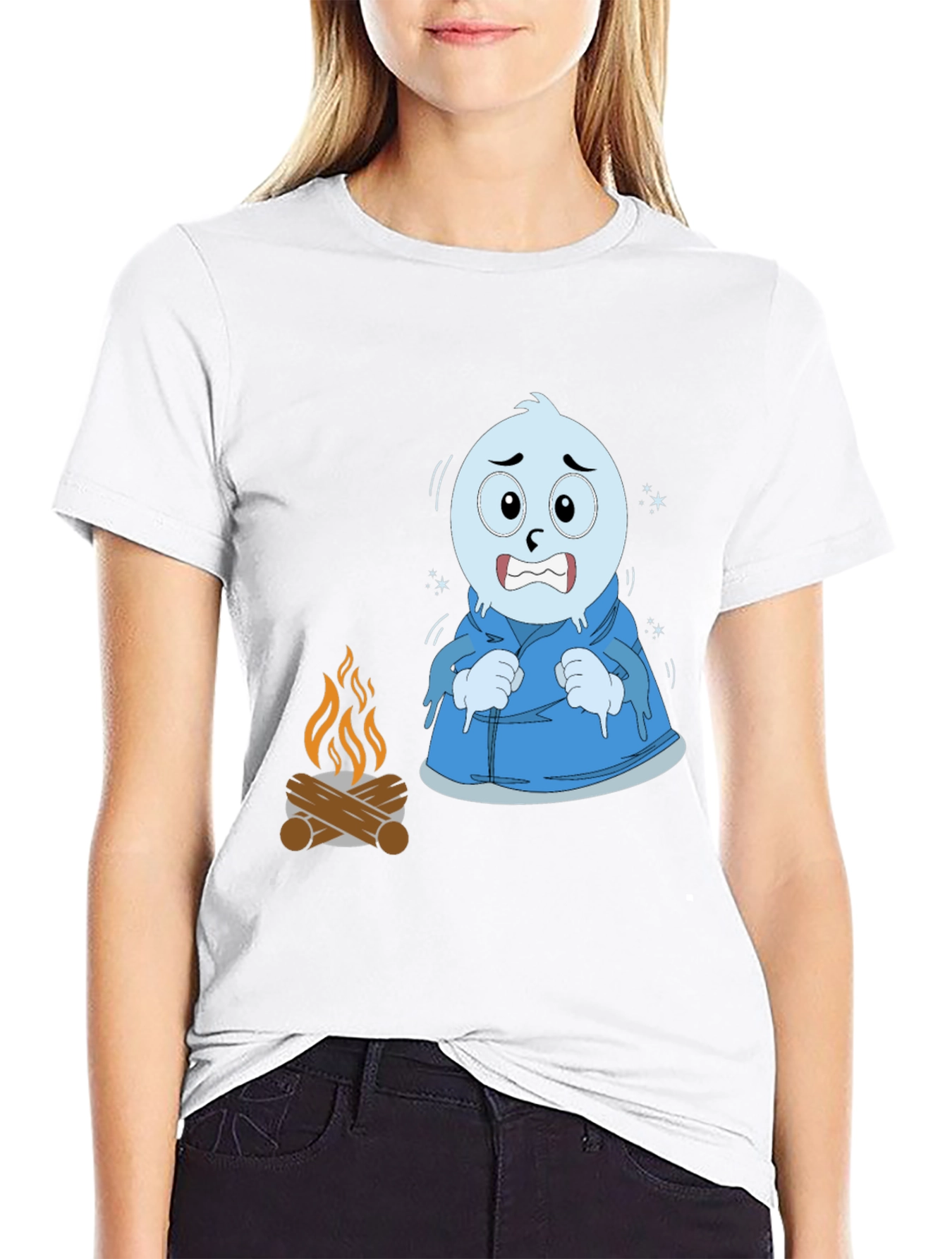 Funny Cold Cartoon Character T-Shirt