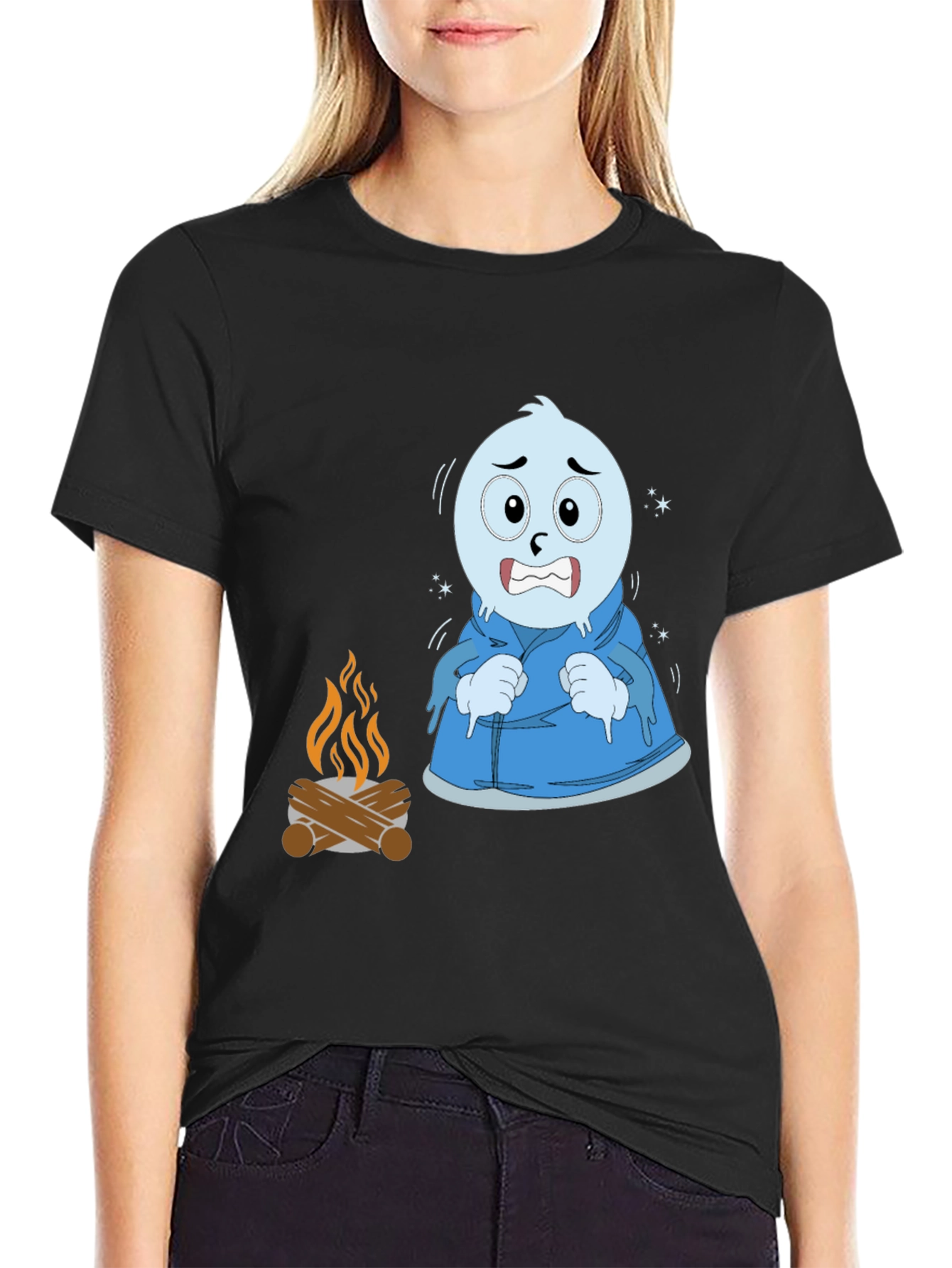 Funny Cold Cartoon Character T-Shirt