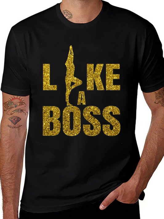 Yoga Like a Boss Tee - Black Graphic T-Shirt