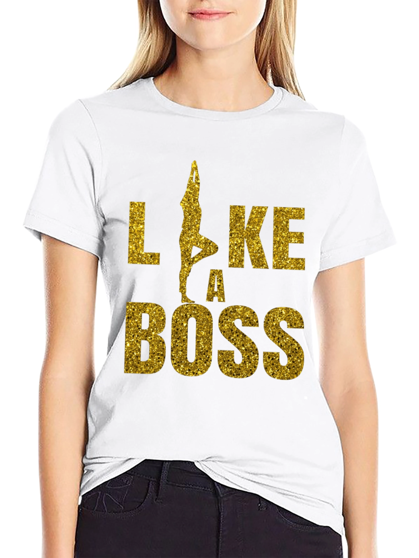 Yoga Like a Boss Tee - Black Graphic T-Shirt