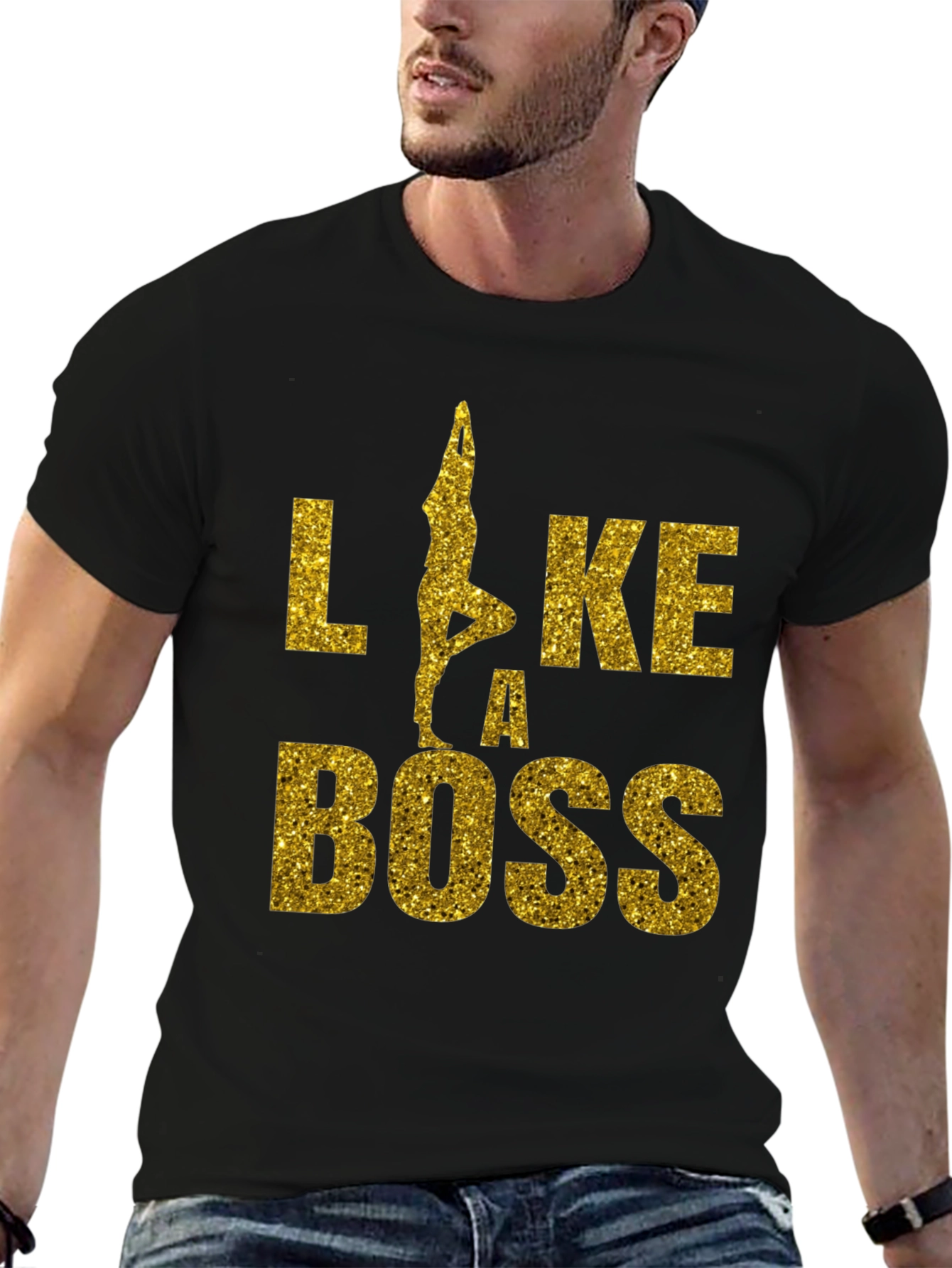 Yoga Like a Boss Tee - Black Graphic T-Shirt