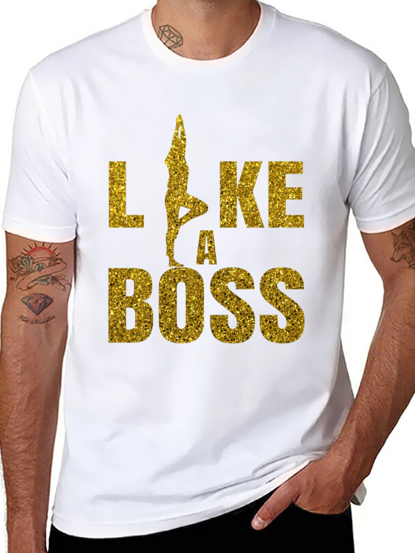 Yoga Like a Boss Tee - Black Graphic T-Shirt